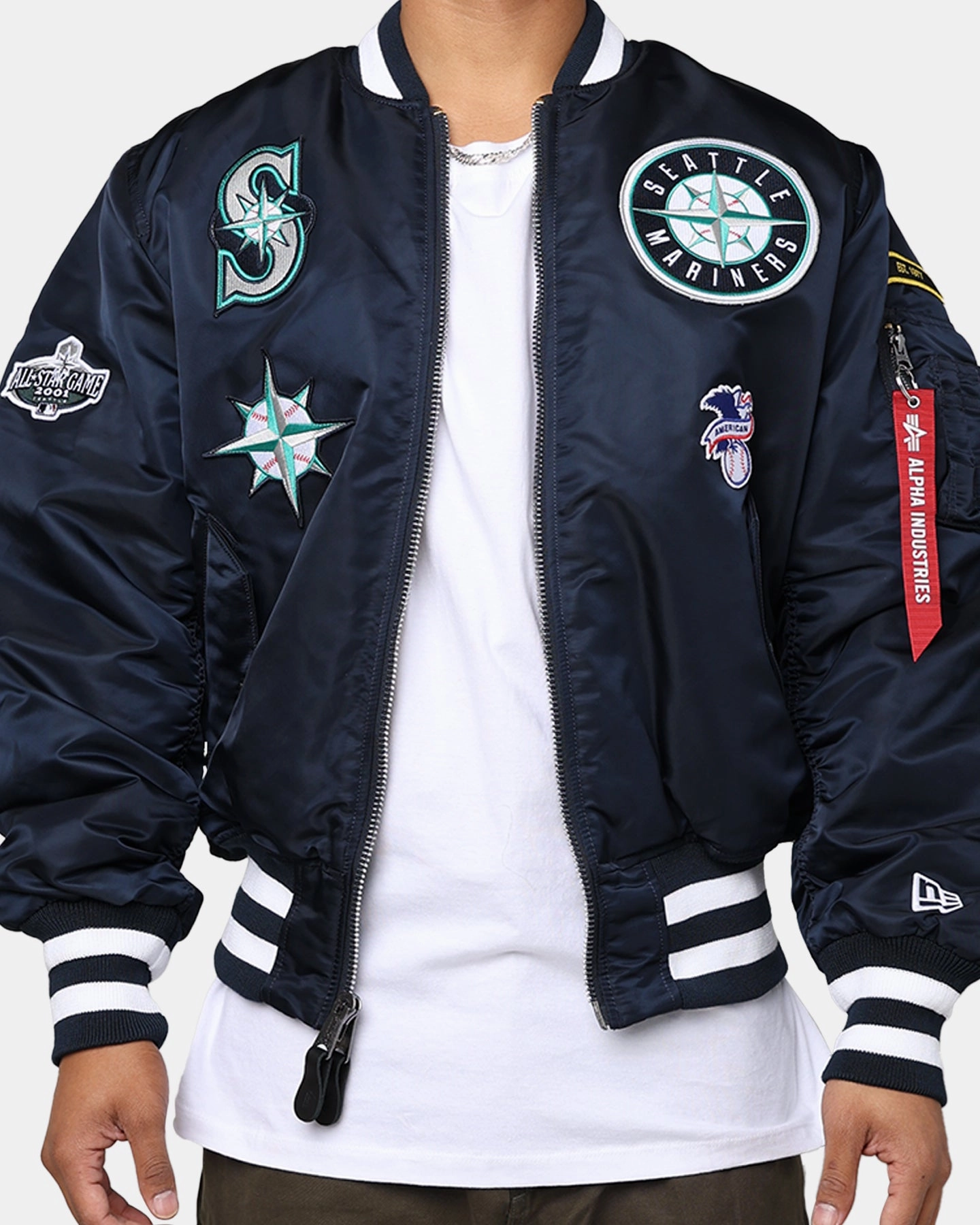 Sporty Style suitable for city tours New Era X Alpha Series X MLB Seattle Mariners MA-1 Bomber Jacket Navy