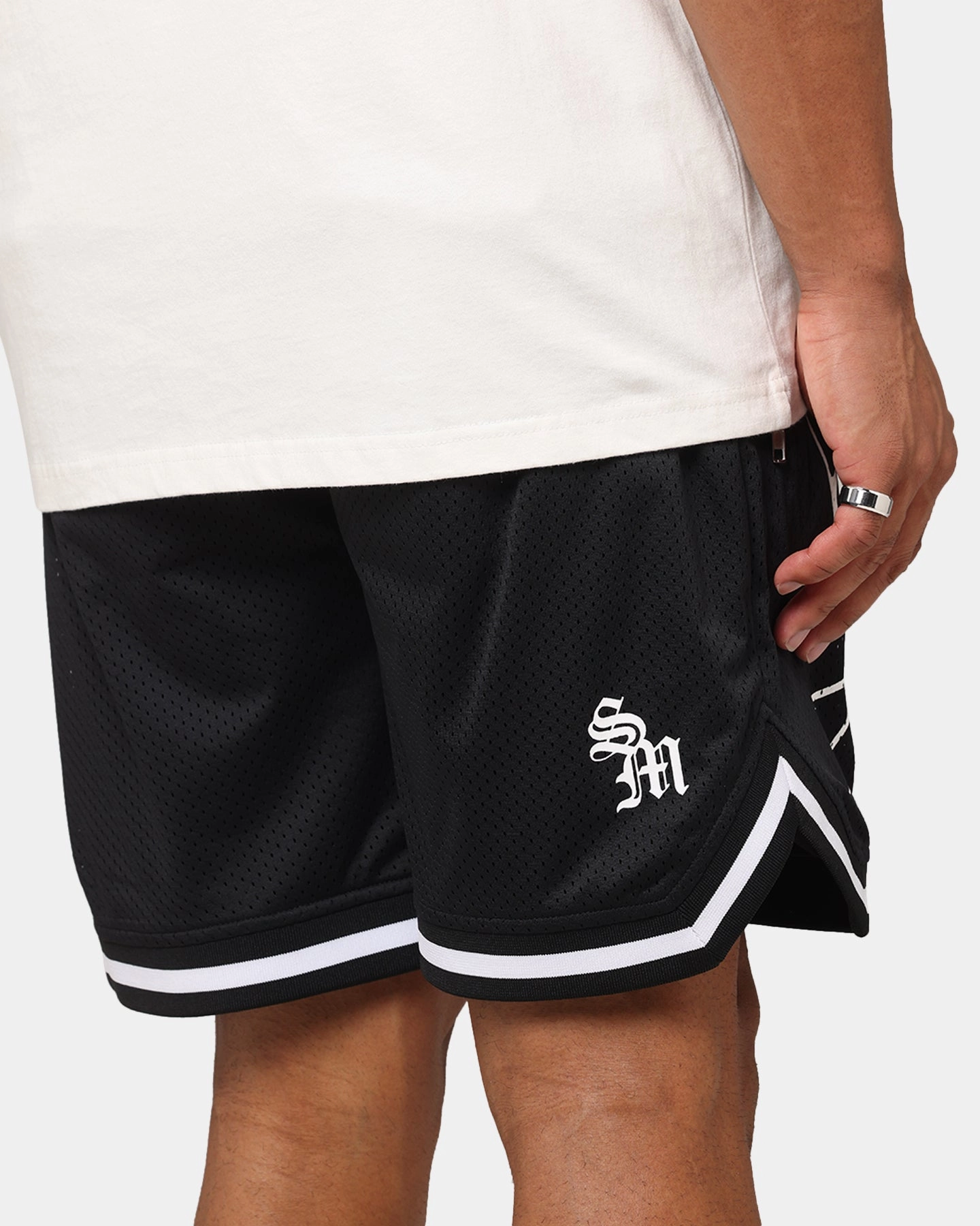 Saint Morta Warrior Basketball Shorts Black Multi Pocket System garden party wear
