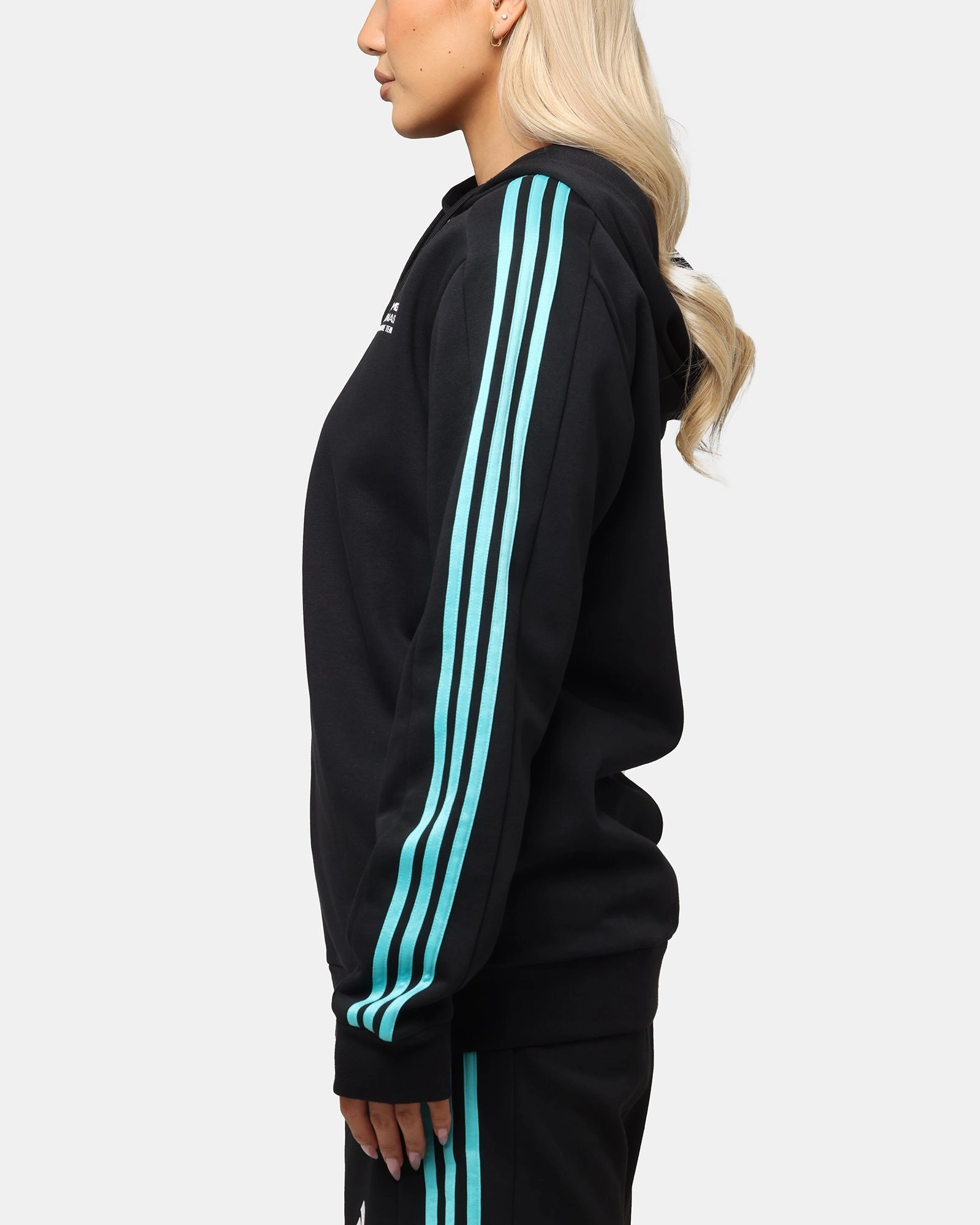 adidas x Mercedes-AMG PETRONAS Formula One F1 DNA Full-Zip Hoodie Black/White Free Motion Design Four Way Stretch