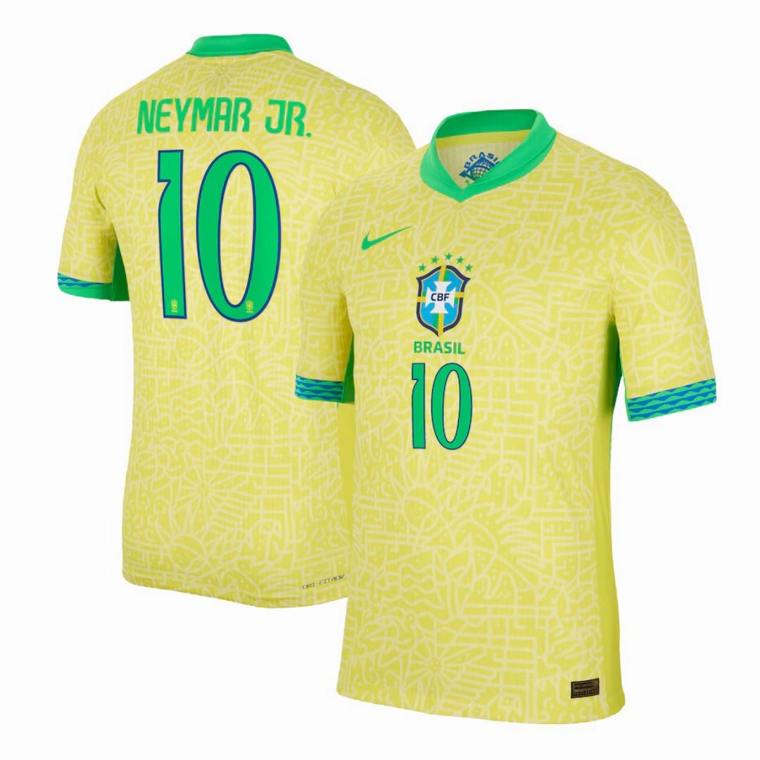 Quick Release Venting Non Chafe Stitching Brazil Home Jersey 24/25 Neymar #10