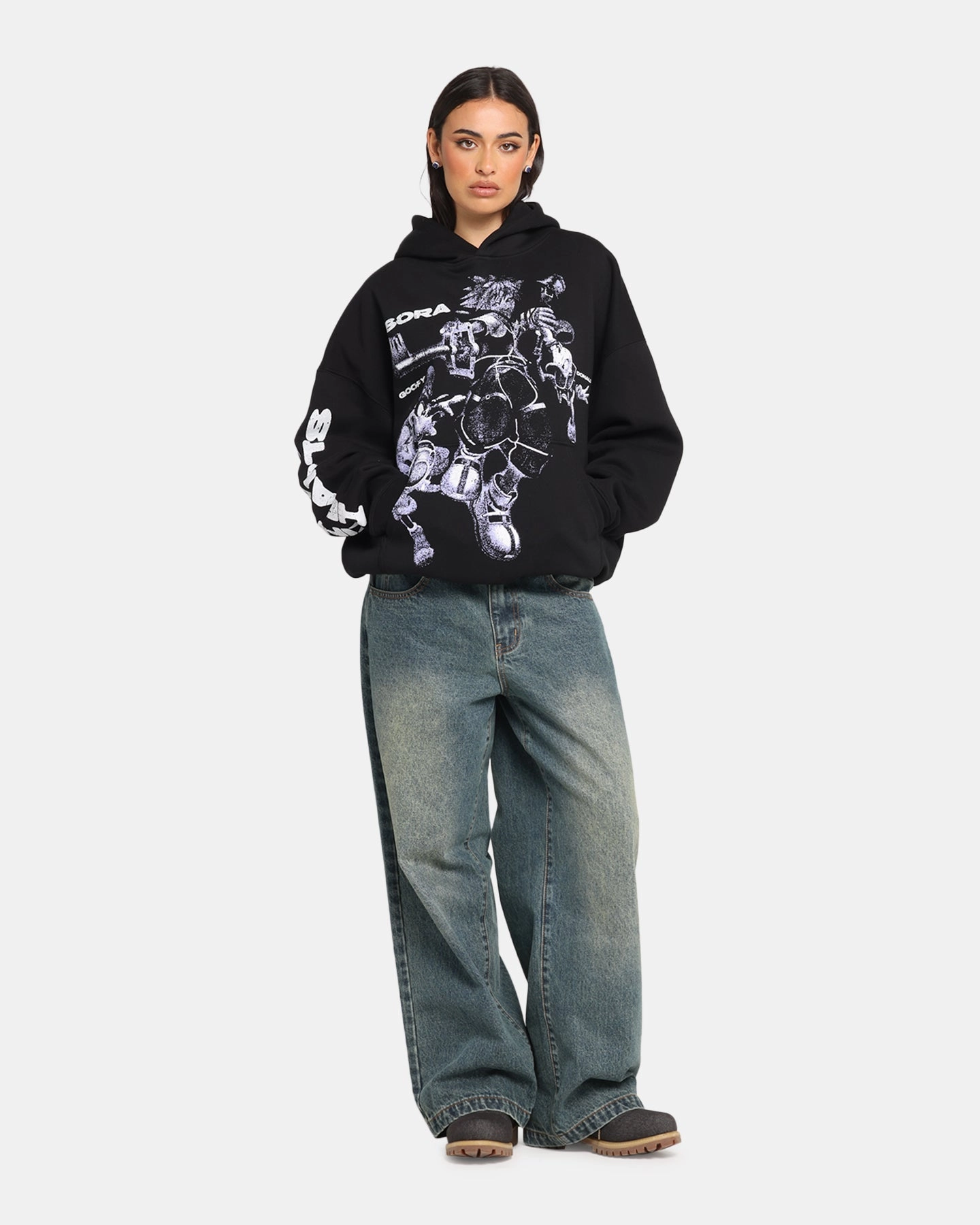 Street Comfort Goat Crew Disney Kingdom Hearts Gang Premium Hoodie Black