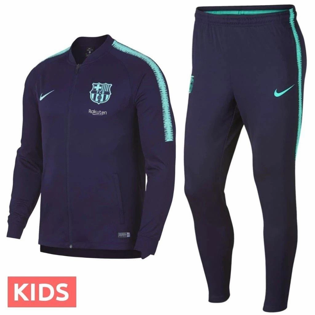 Kids - FC Barcelona purple training presentation Soccer tracksuit 2018/19 - Nike NonRestrictiveMobility HeatRegulating Fibers