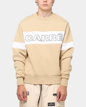 Carre Bars Crewneck Stone/White Essential Wardrobe Recycled Yarn