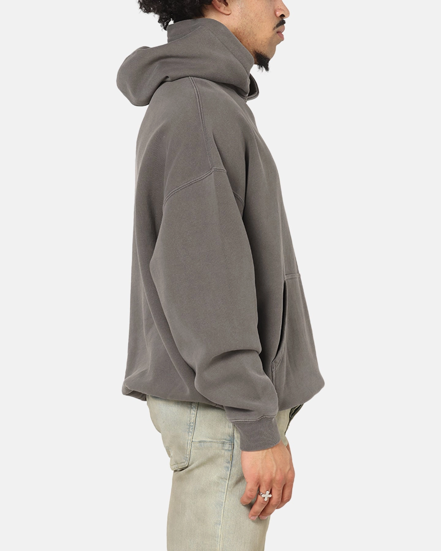 Lightweight Feel Saint Morta Studios Logo Boxy Hoodie Washed Black