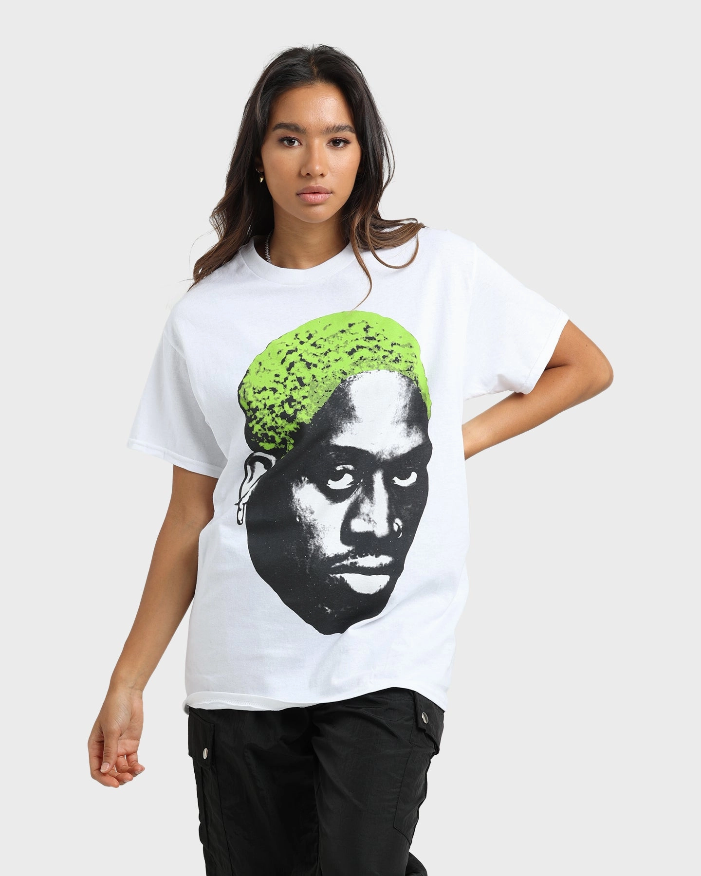 Rodman Brand Rodman Face T-Shirt White Layered Look Wear Urban Casual Look