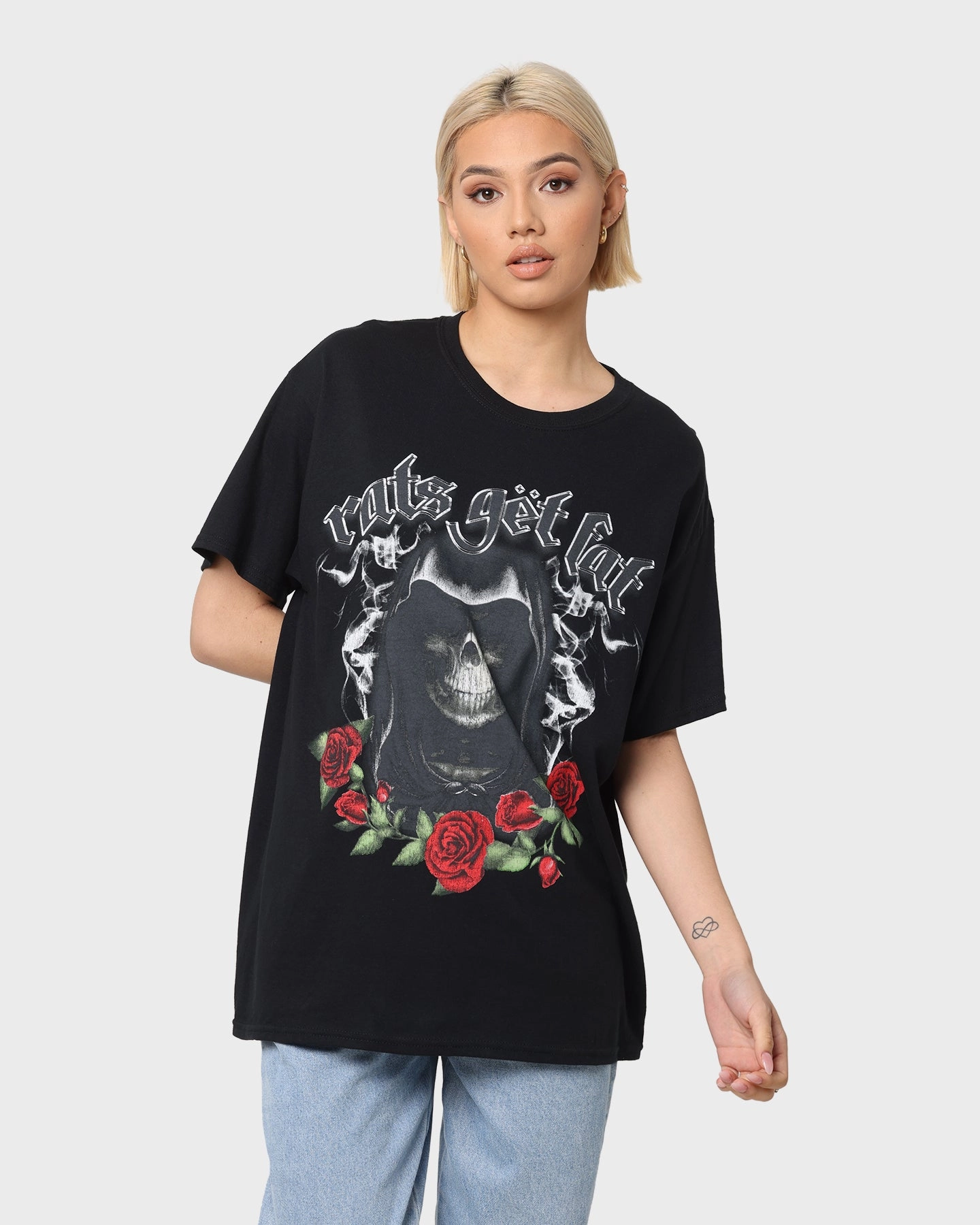 All-Day Comfort Wear Rats Get Fat Motor Rats Vintage T-Shirt Black