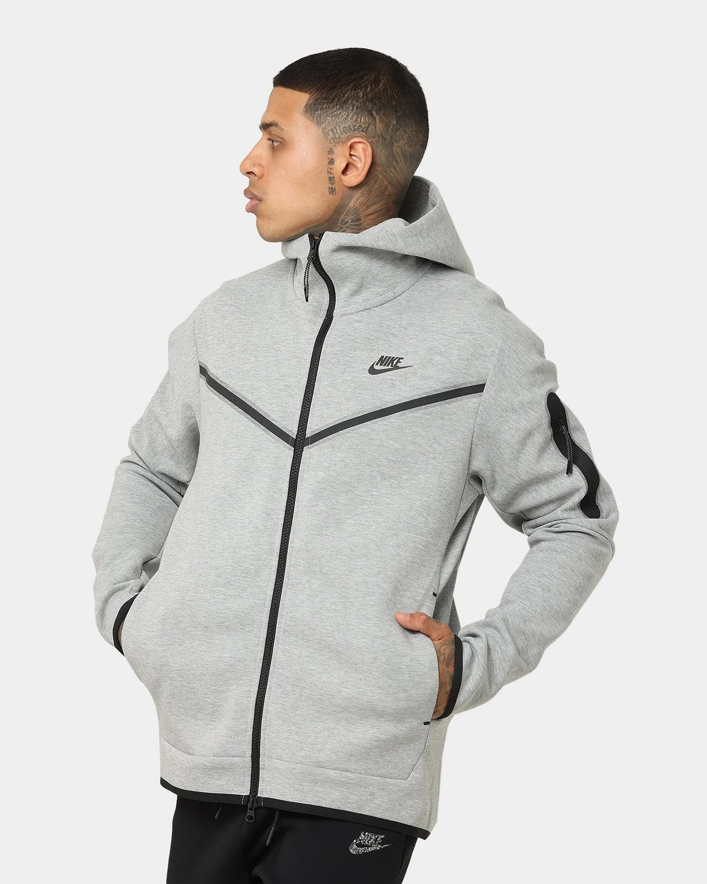 Nike Nike Sportswear Tech Fleece Full Zip Hoodie Grey Heather/Black Allure