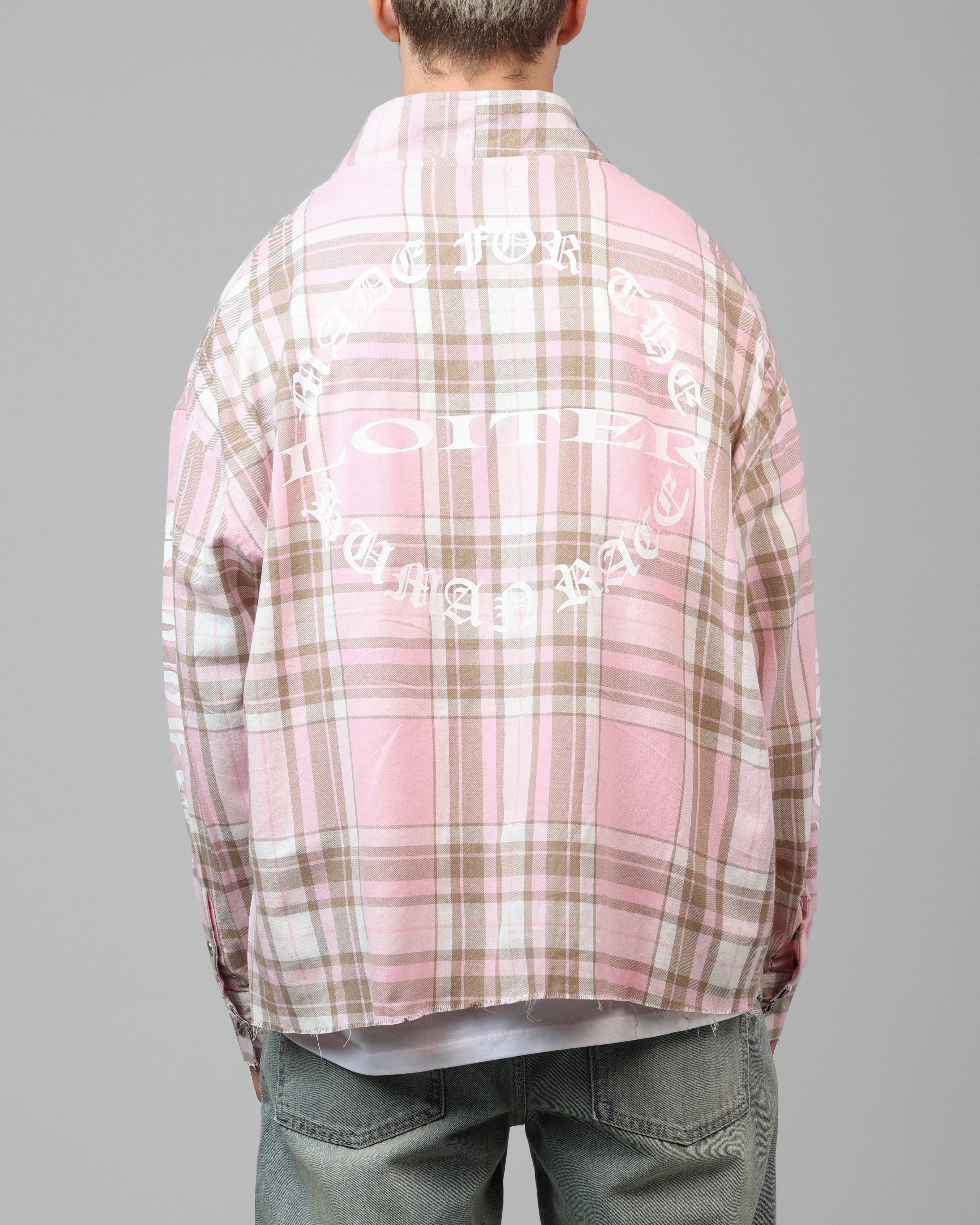 Loiter Kimono Flannel Pink/Brown Influence