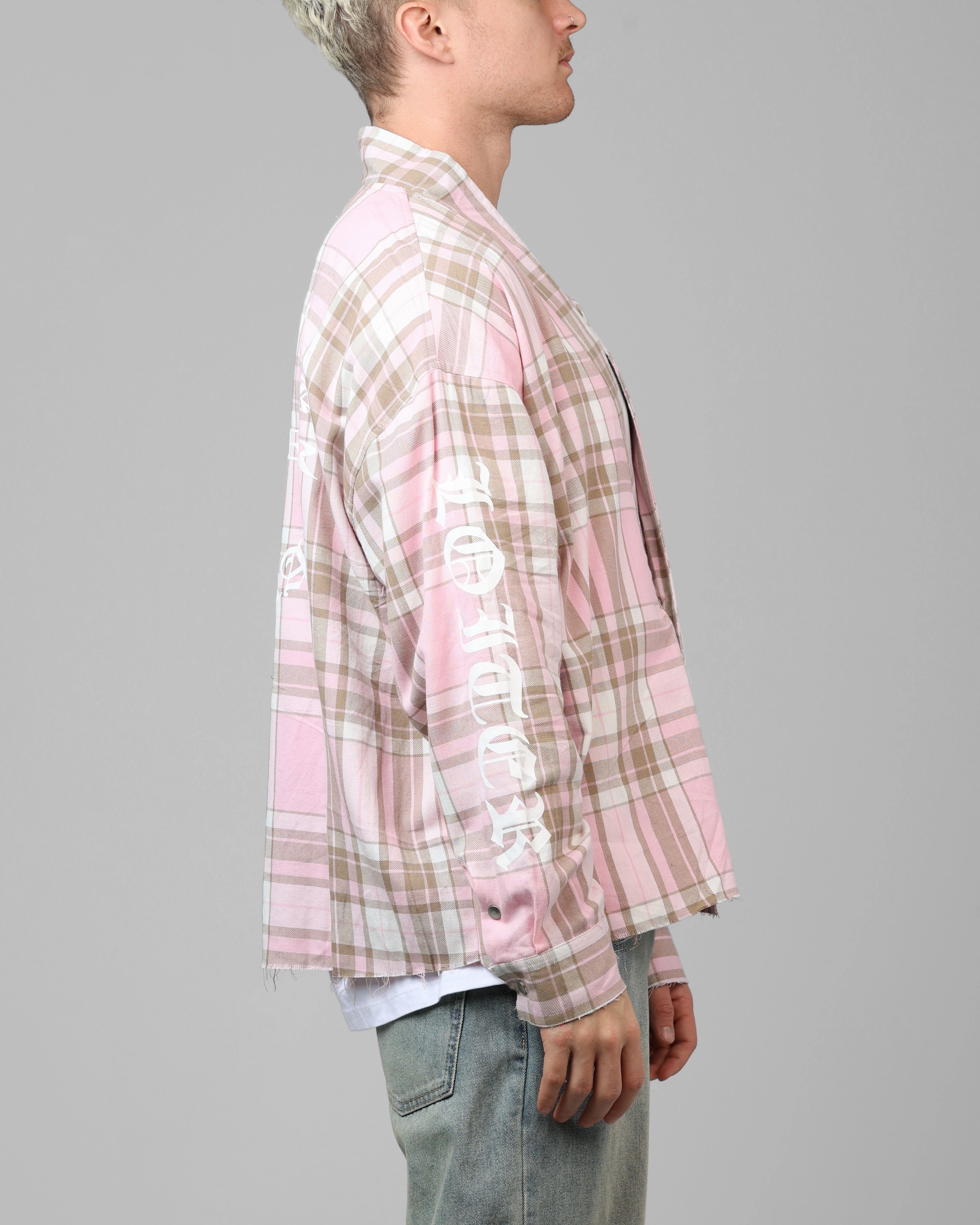 Loiter Kimono Flannel Pink/Brown Noise Free Material hypoallergenic material