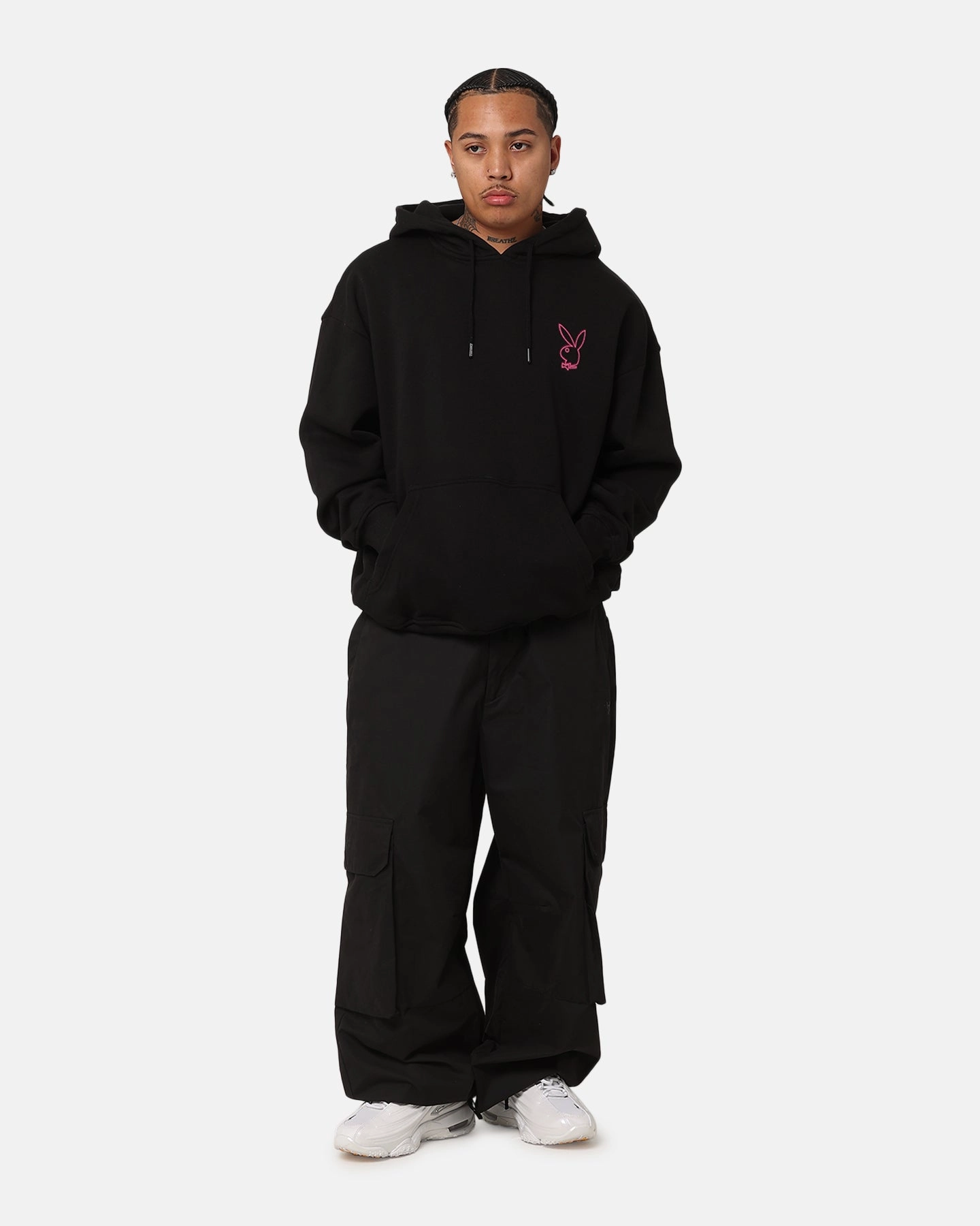 Desire Playboy Neon Stack Hoodie Black/Pink