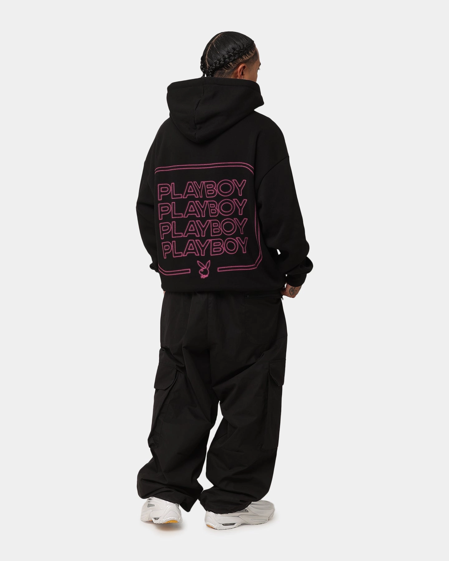 Flight Playboy Neon Stack Hoodie Black/Pink
