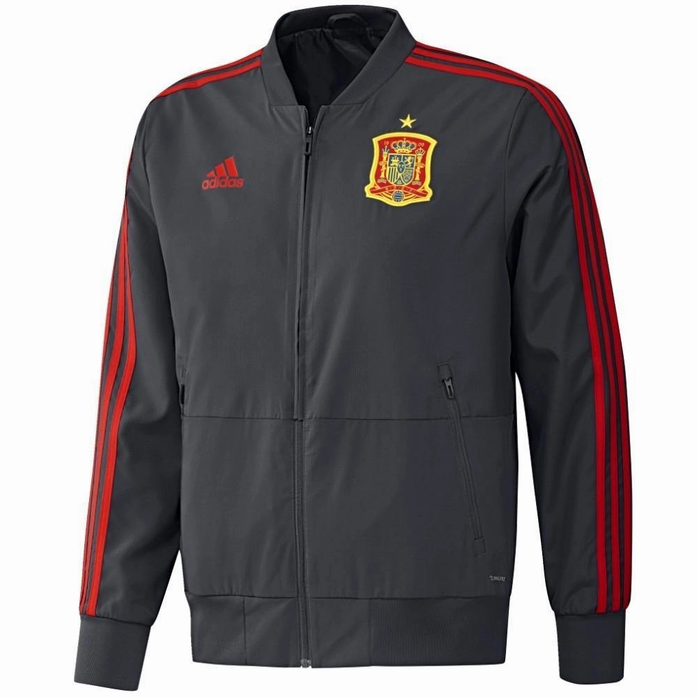 Spain Grey Training Presentation Soccer Tracksuit 2018/19 - Adidas ElasticWaistbandTech acrylonitrile butadiene styrene