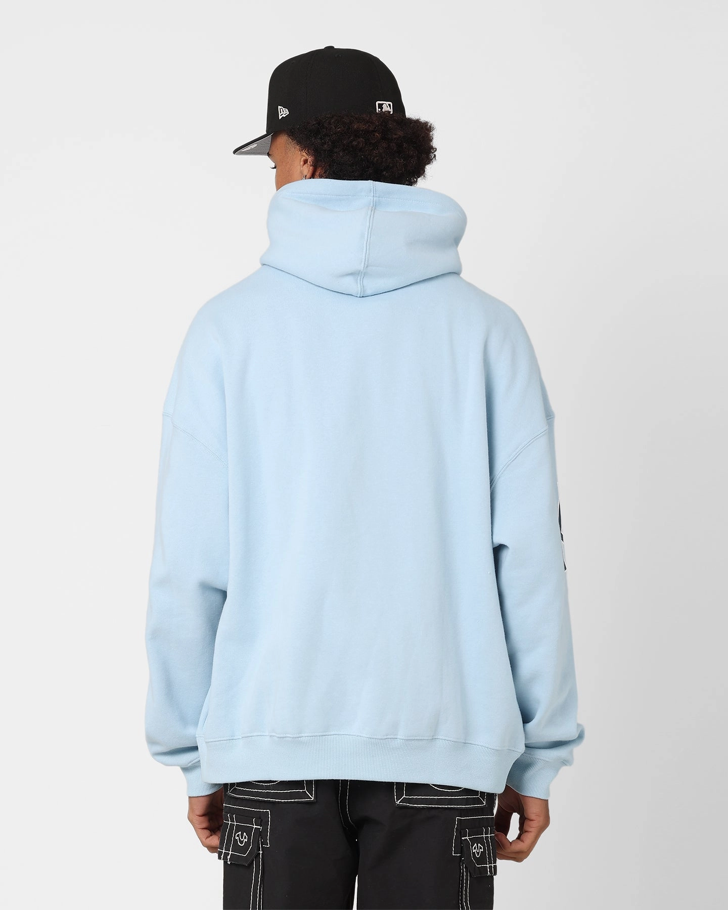 Easy Zip Majestic Athletic New York Yankees Vintage Athletic Pop Neck Hoodie Glacial Blue