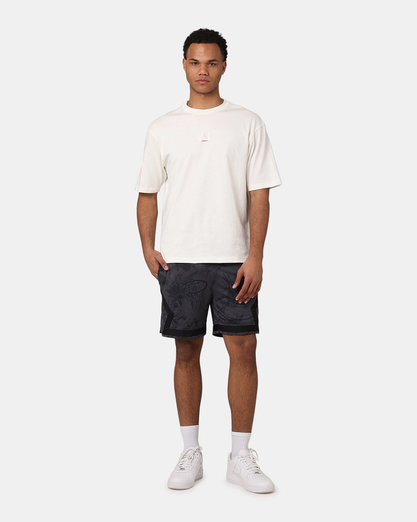 Frictionless Movement Flexible Gusset Jordan DRI-Fit Sport Printed Diamond Shorts Black/Dark Shadow