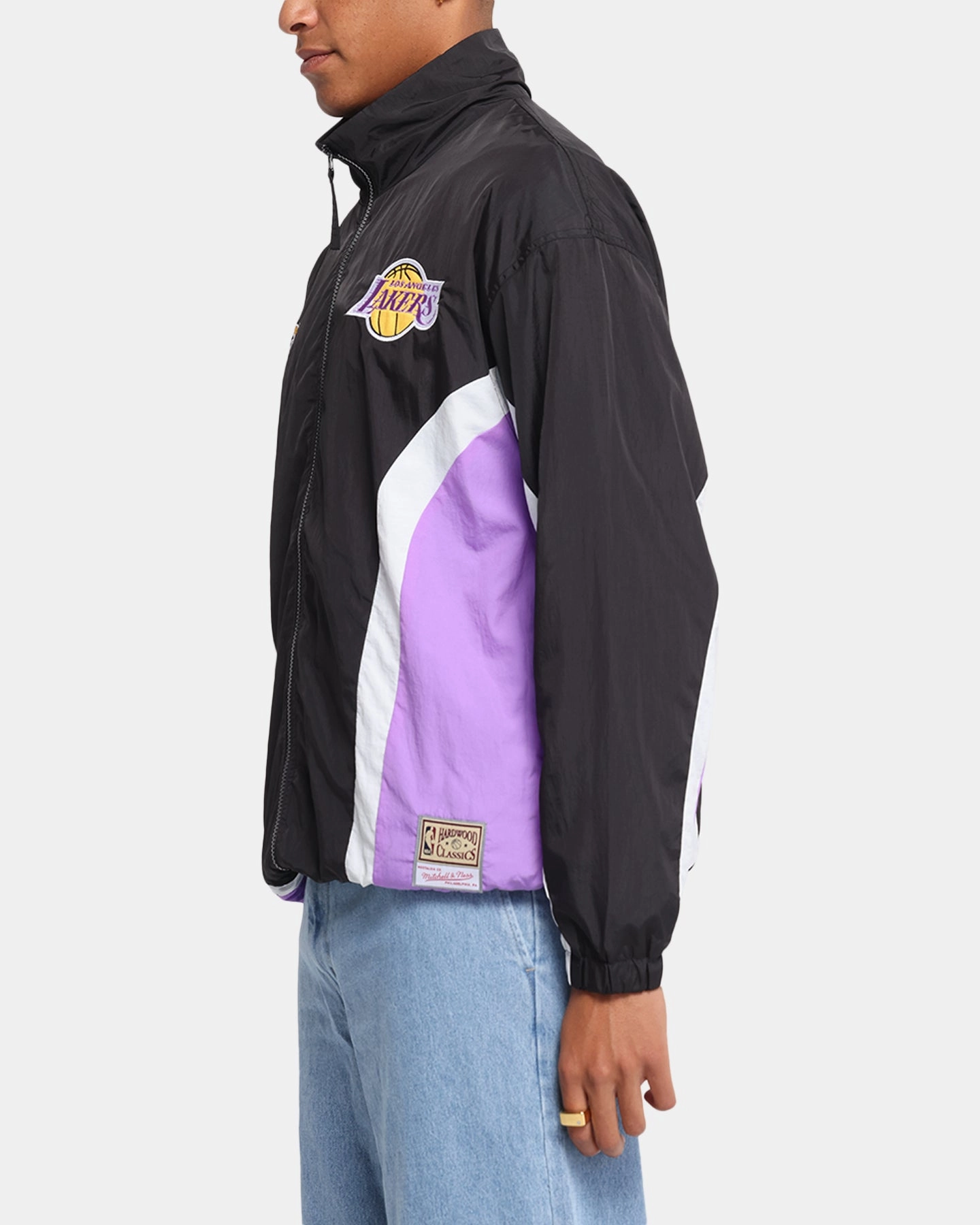 Mitchell & Ness Los Angeles Lakers Nylon Track Jacket Black/Purple sunrise Interchangeable Collar System