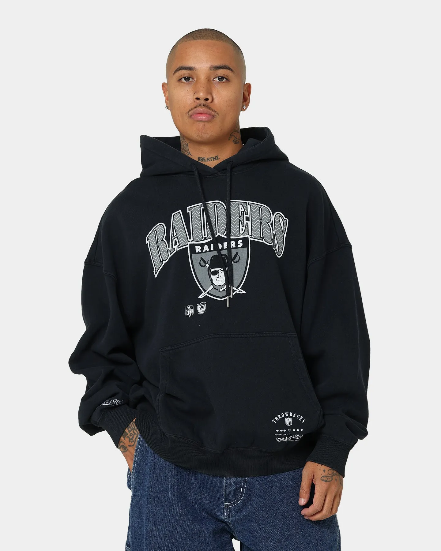 Mitchell & Ness Las Vegas Raiders Point Guard Hoodie Faded Black Outdoor Function Lightweight insulation