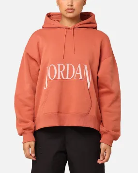 Jordan Women's Brooklyn Fleece Pullover Hoodie Dusty Peach/Sail suitable for advertising campaigns Contacts