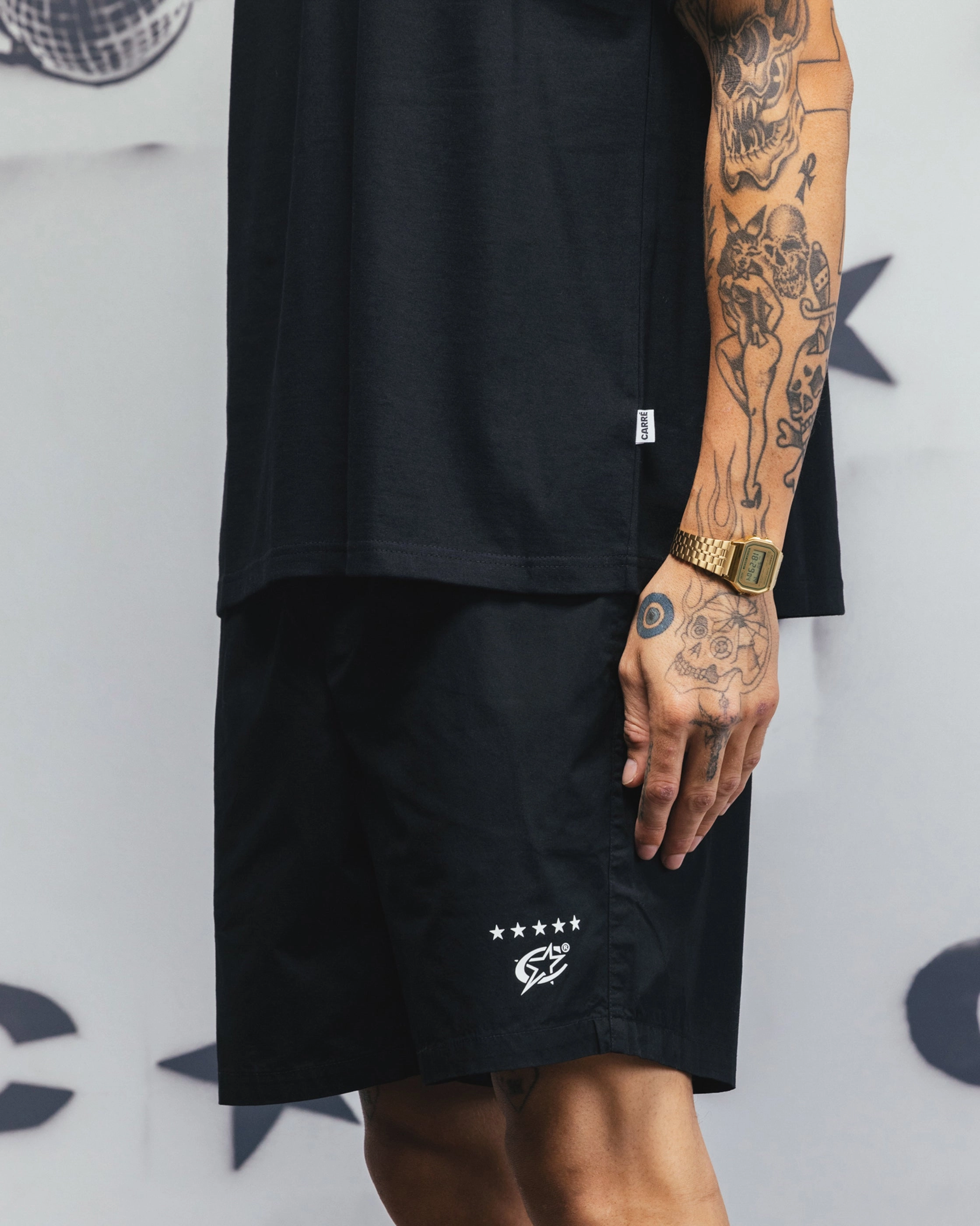 Carre C-Star Beach Shorts Black Active Shorts