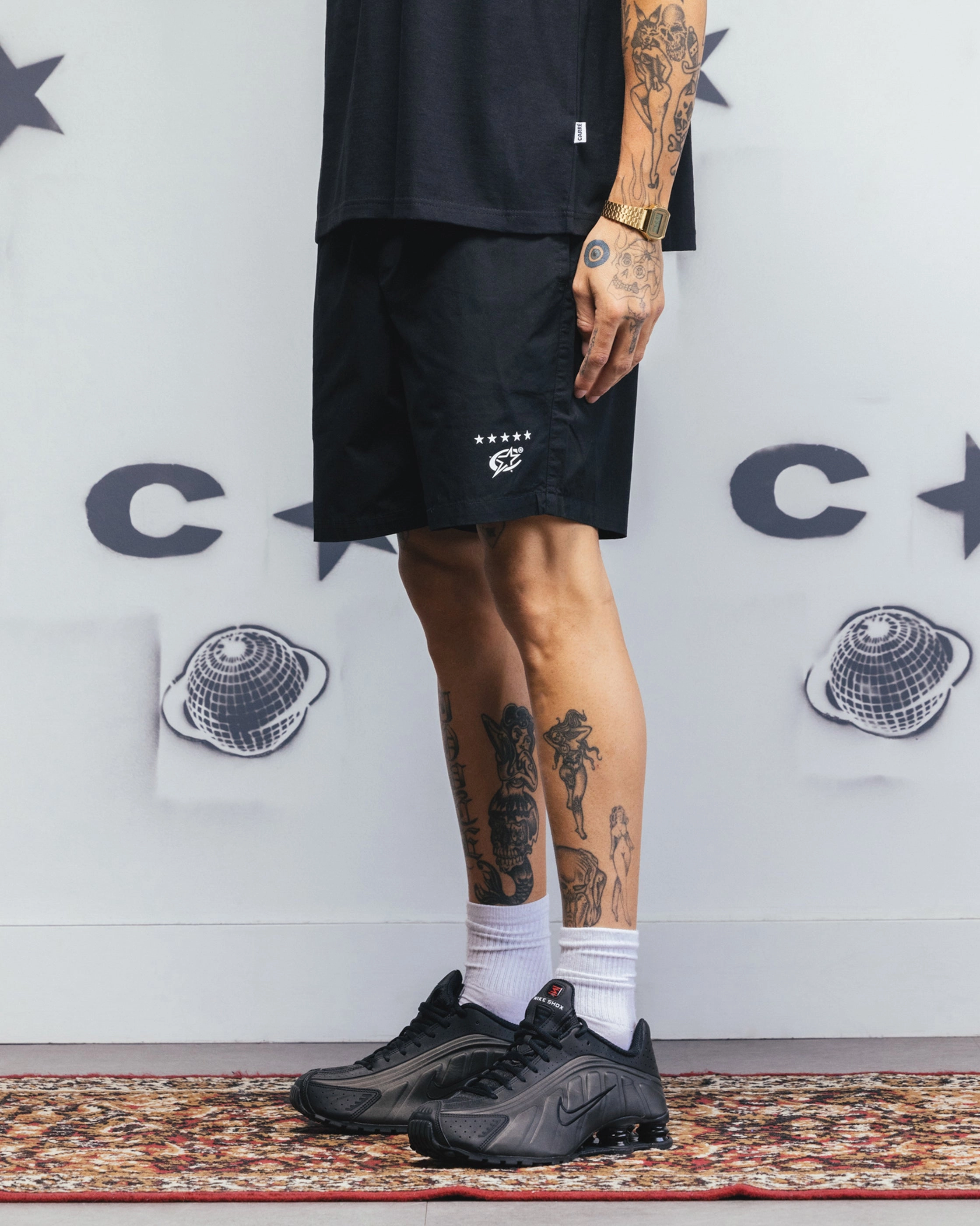 MeshVentilation Carre C-Star Beach Shorts Black