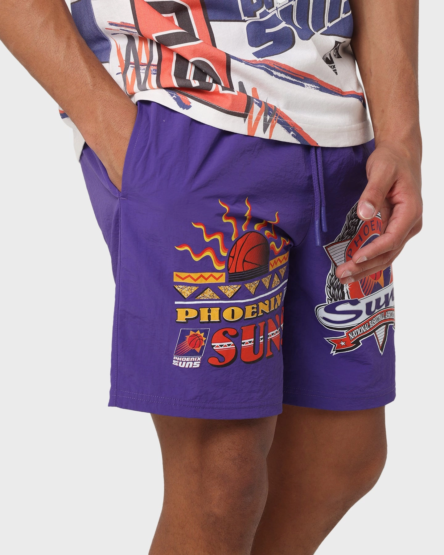 Mitchell & Ness Phoenix Suns Rays Shorts Faded Purple healthcare industry Wrinkle-Resistant