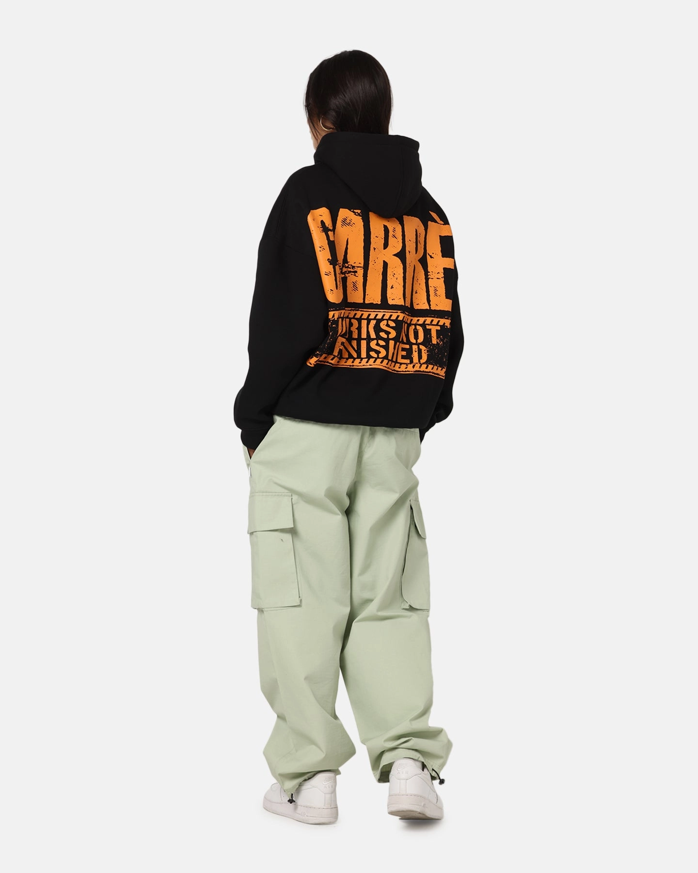 tropical style Carre Trenches Hoodie Black