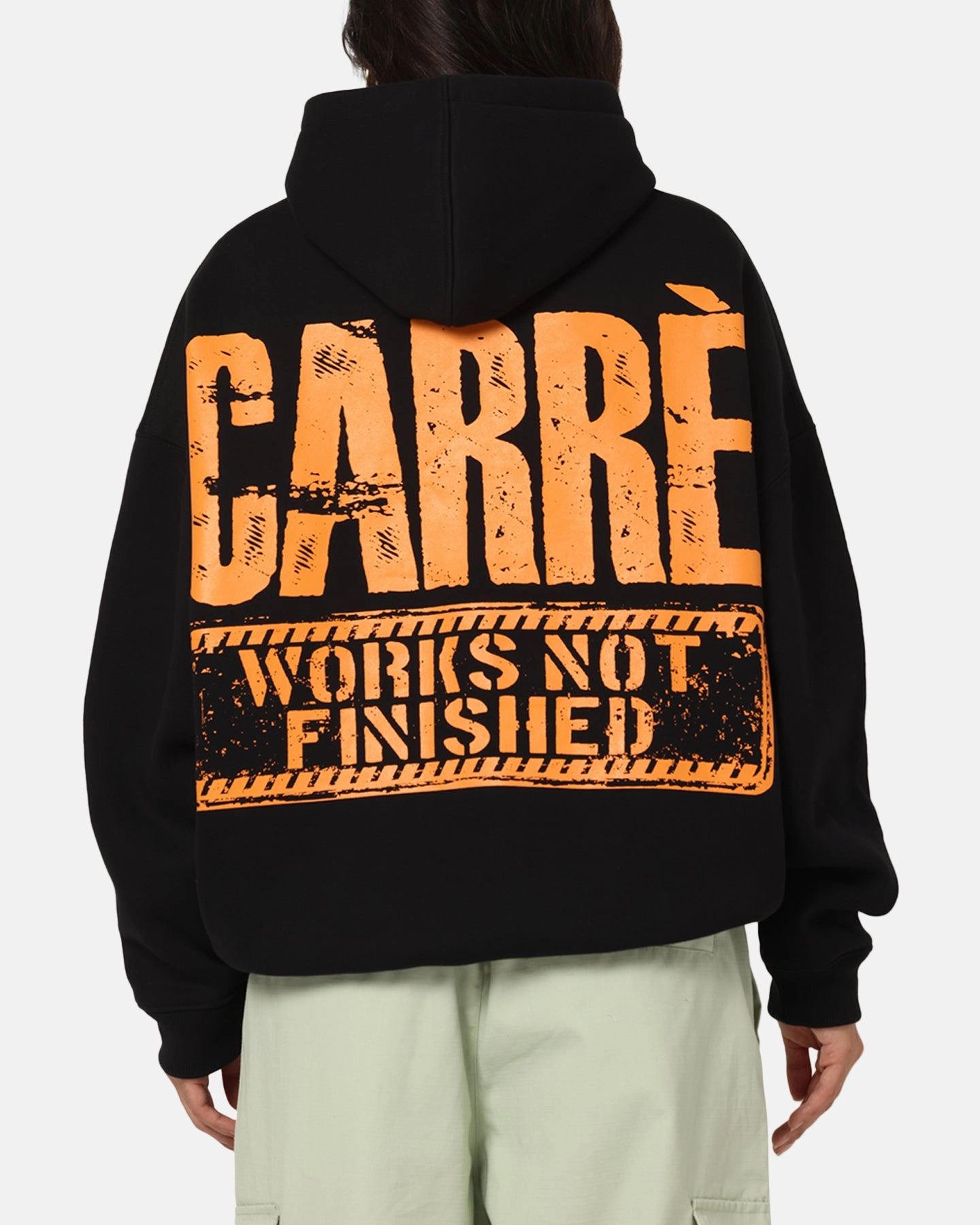 Carre Trenches Hoodie Black Oversized style Low Profile Hood