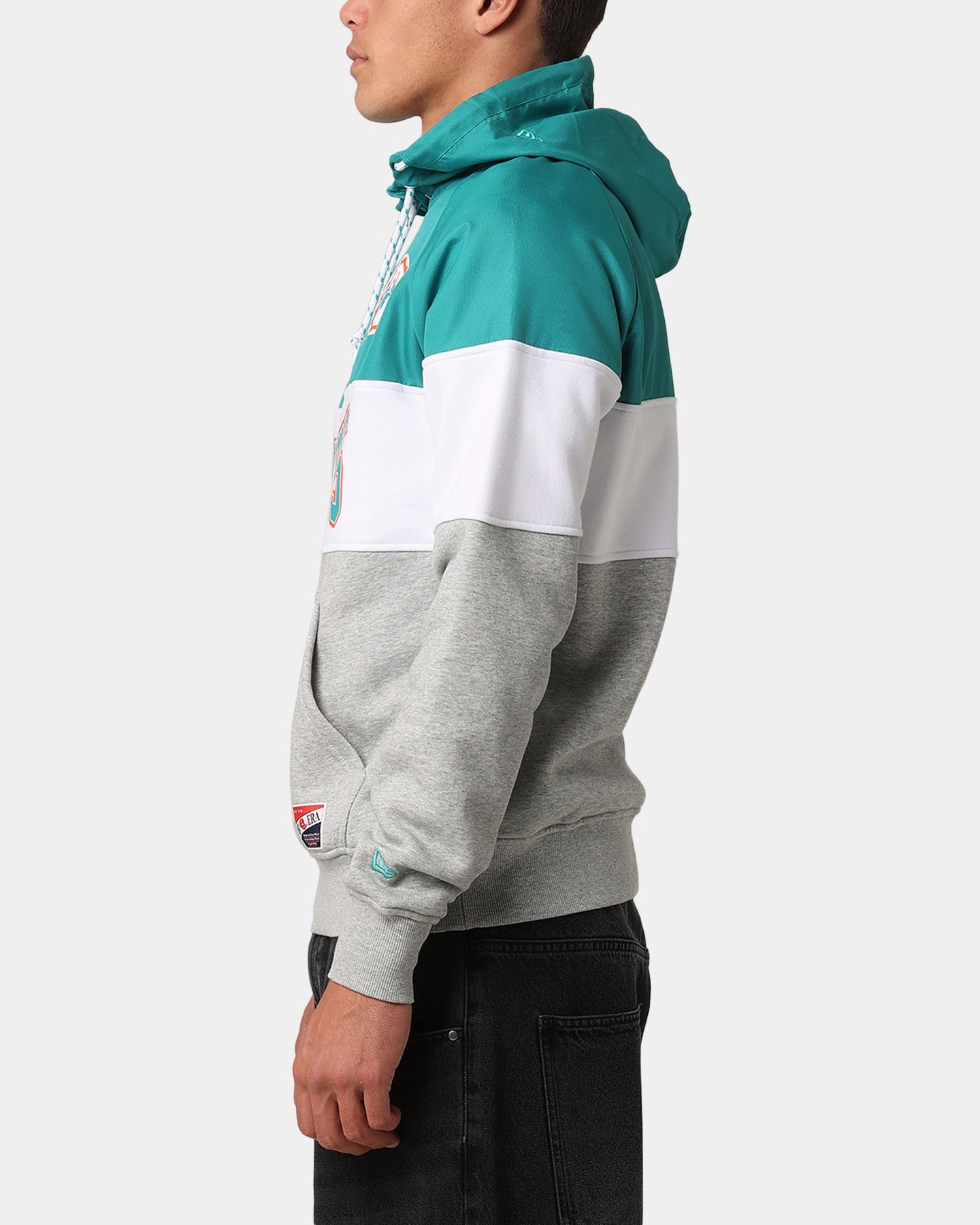 family gathering New Era Miami Dolphins Quarter Zip Hoodie Turquoise