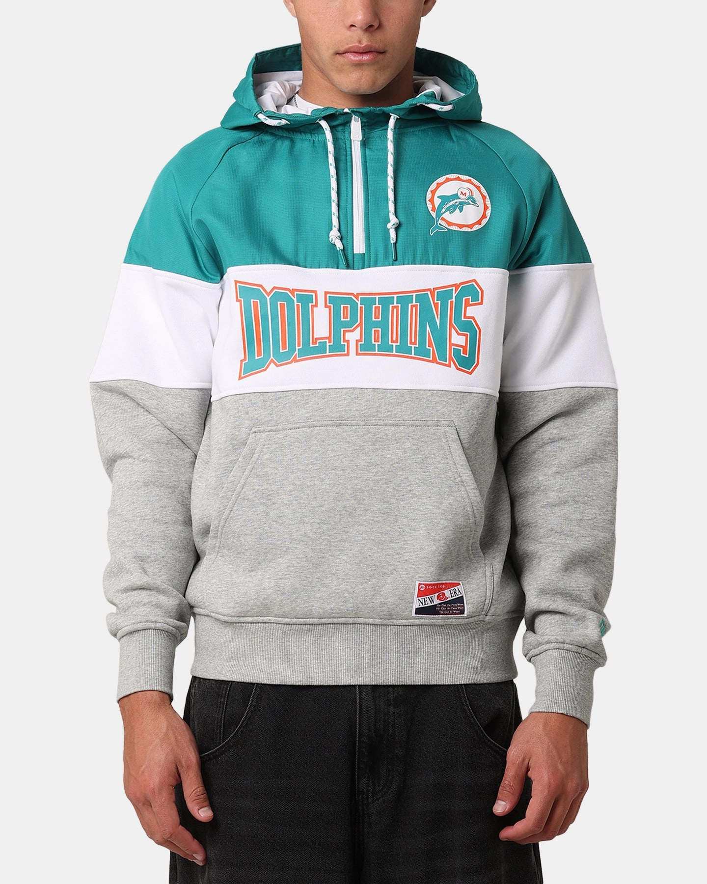 New Era Miami Dolphins Quarter Zip Hoodie Turquoise Record Courage