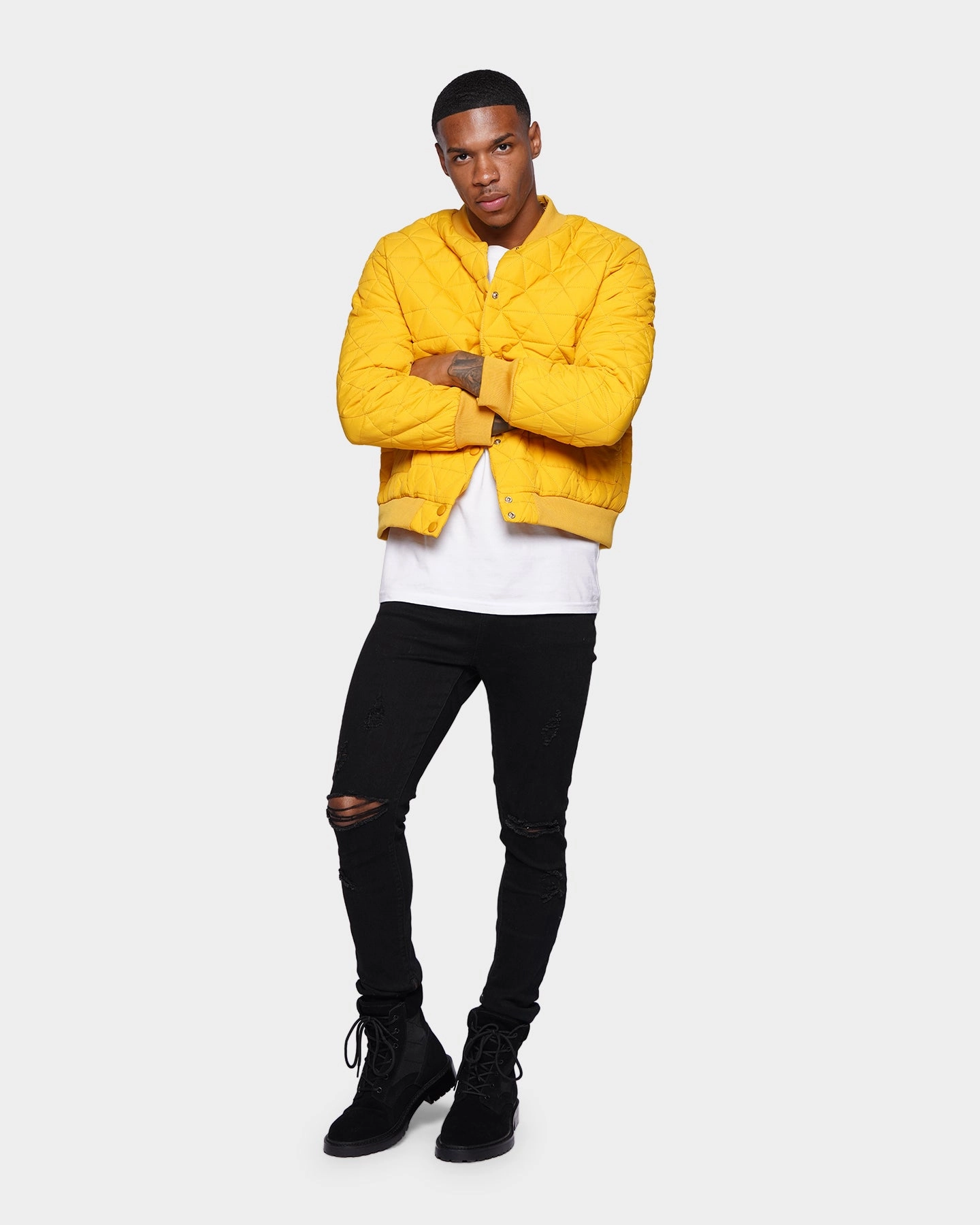 XXIII Monclova Quilted Jacket Yellow QuiltedPattern Hearing-aid