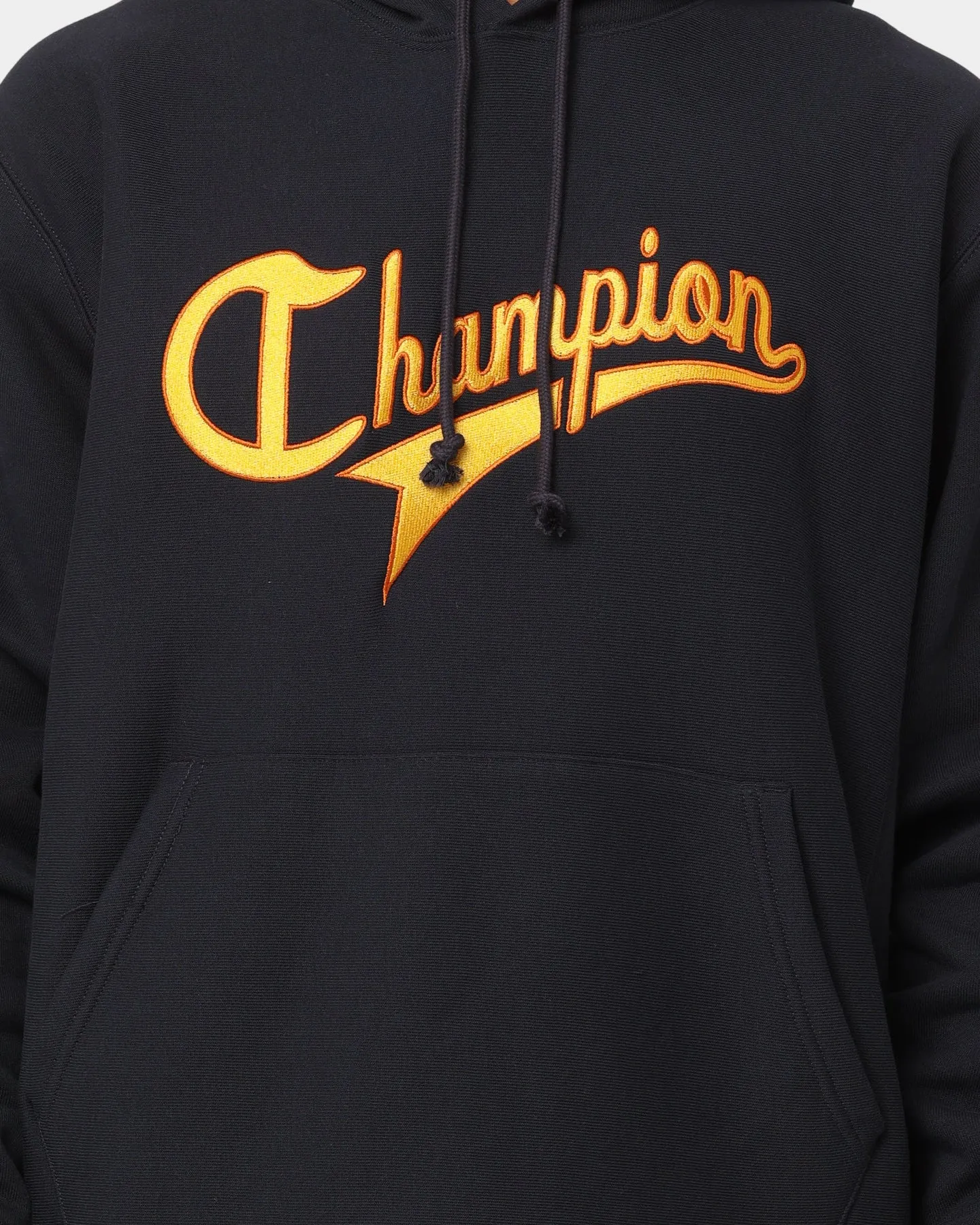 Champion Script Hoodie Navy Hearing-aid