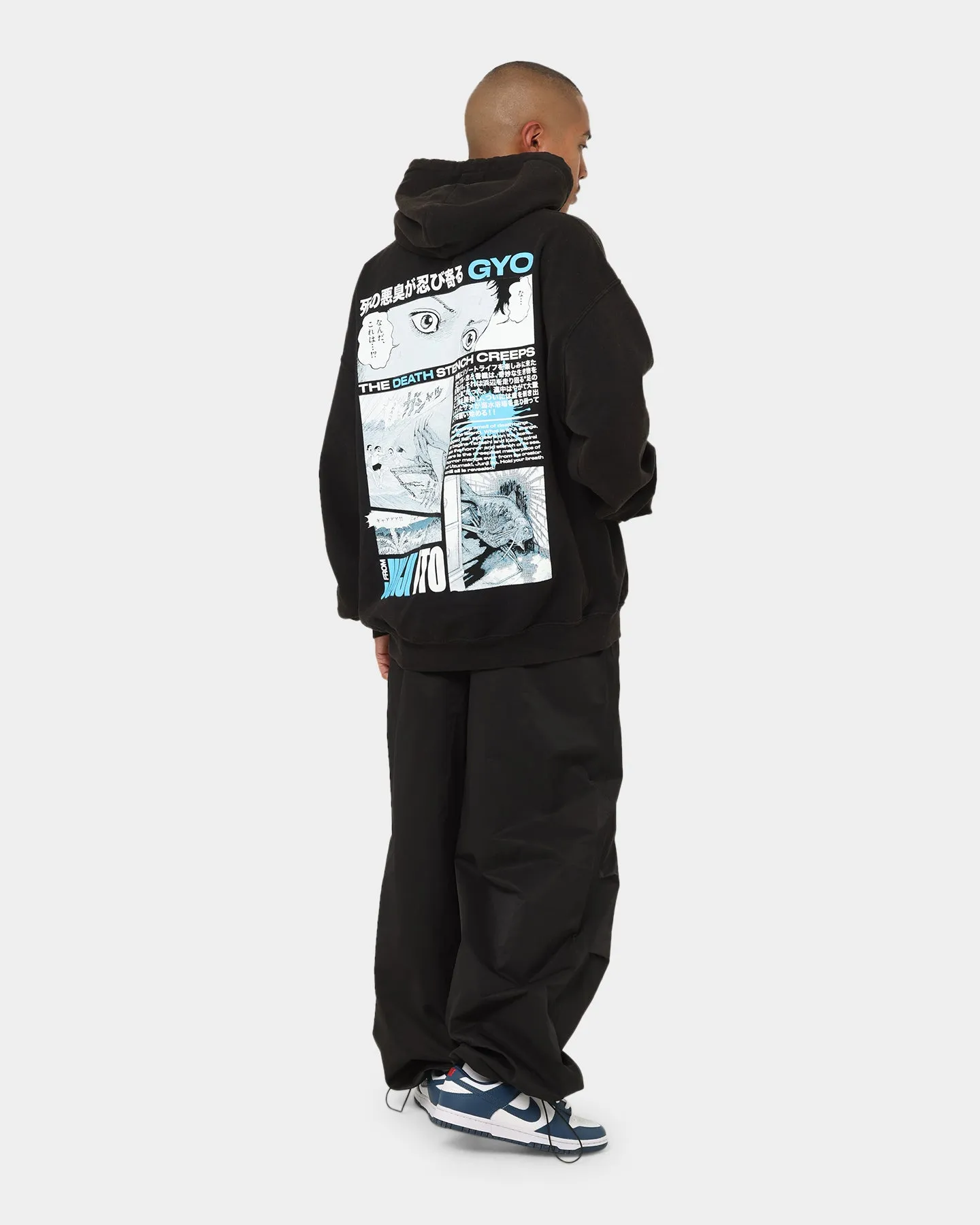 Stylish Goat Crew X Gyo Gyo Vintage Hoodie Washed Black