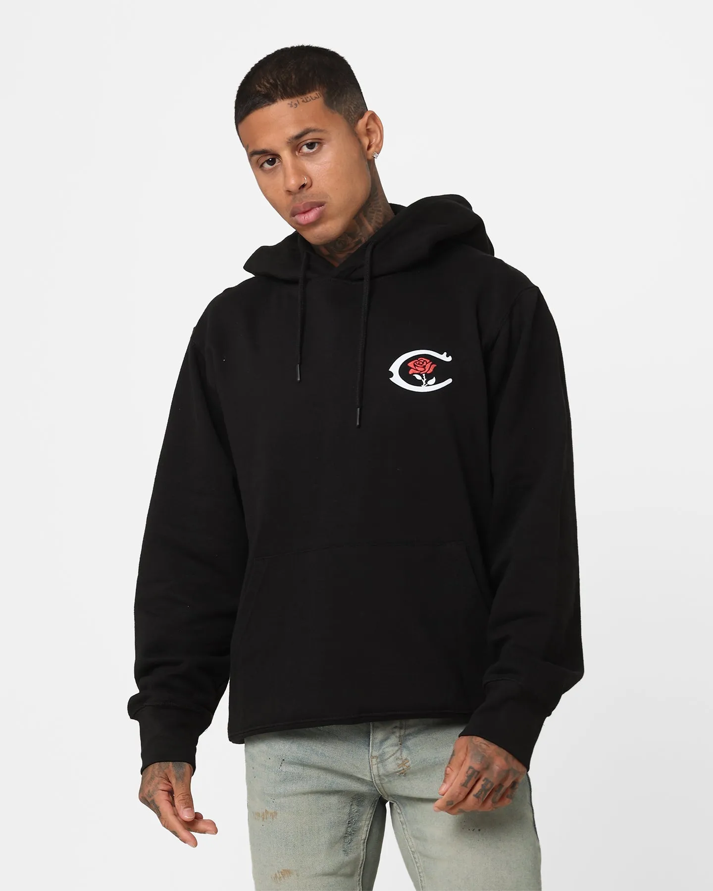 Stylish Design Carre C-Rosa Classic Hoodie Black