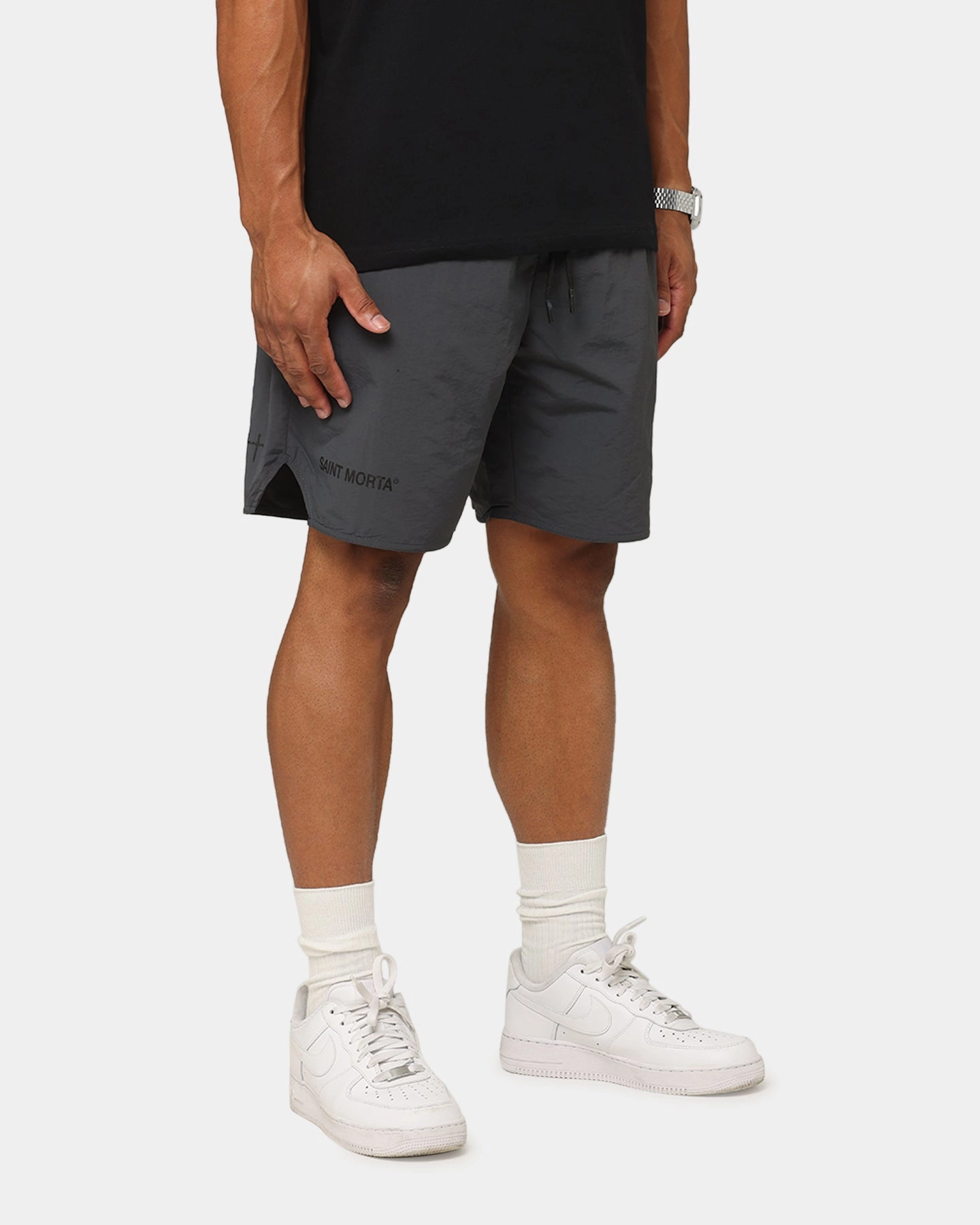 Saint Morta Official Nylon Shorts Dark Grey Compression Support Layer