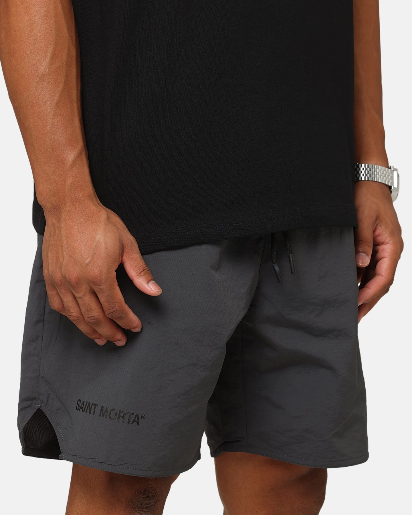 Wrinkle Free Fabric Saint Morta Official Nylon Shorts Dark Grey