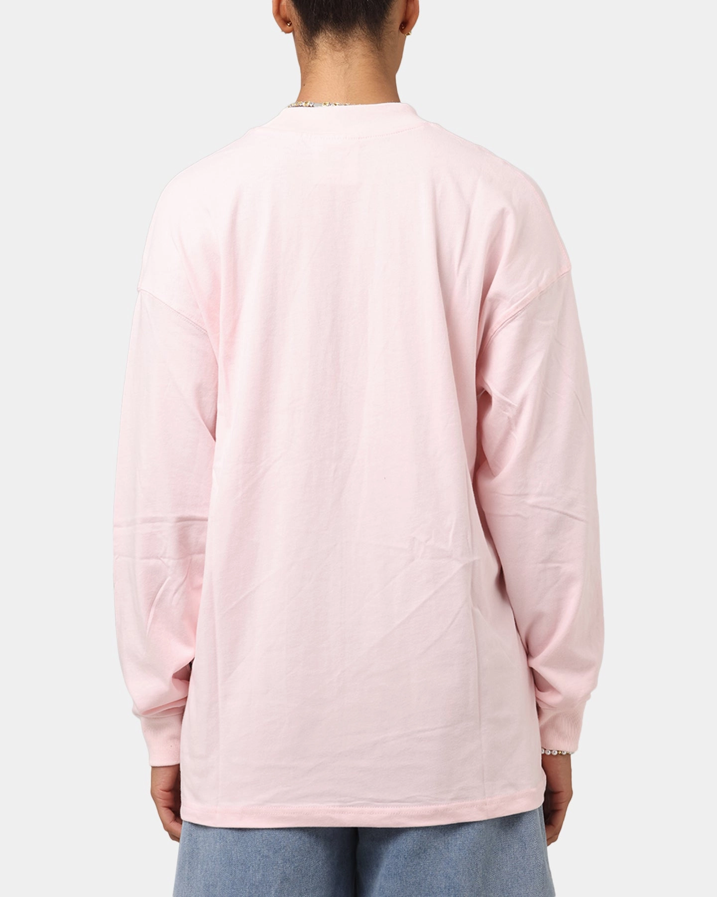 Subtle Logo Placement Carre Global Oversized Long Sleeve T-Shirt Pink