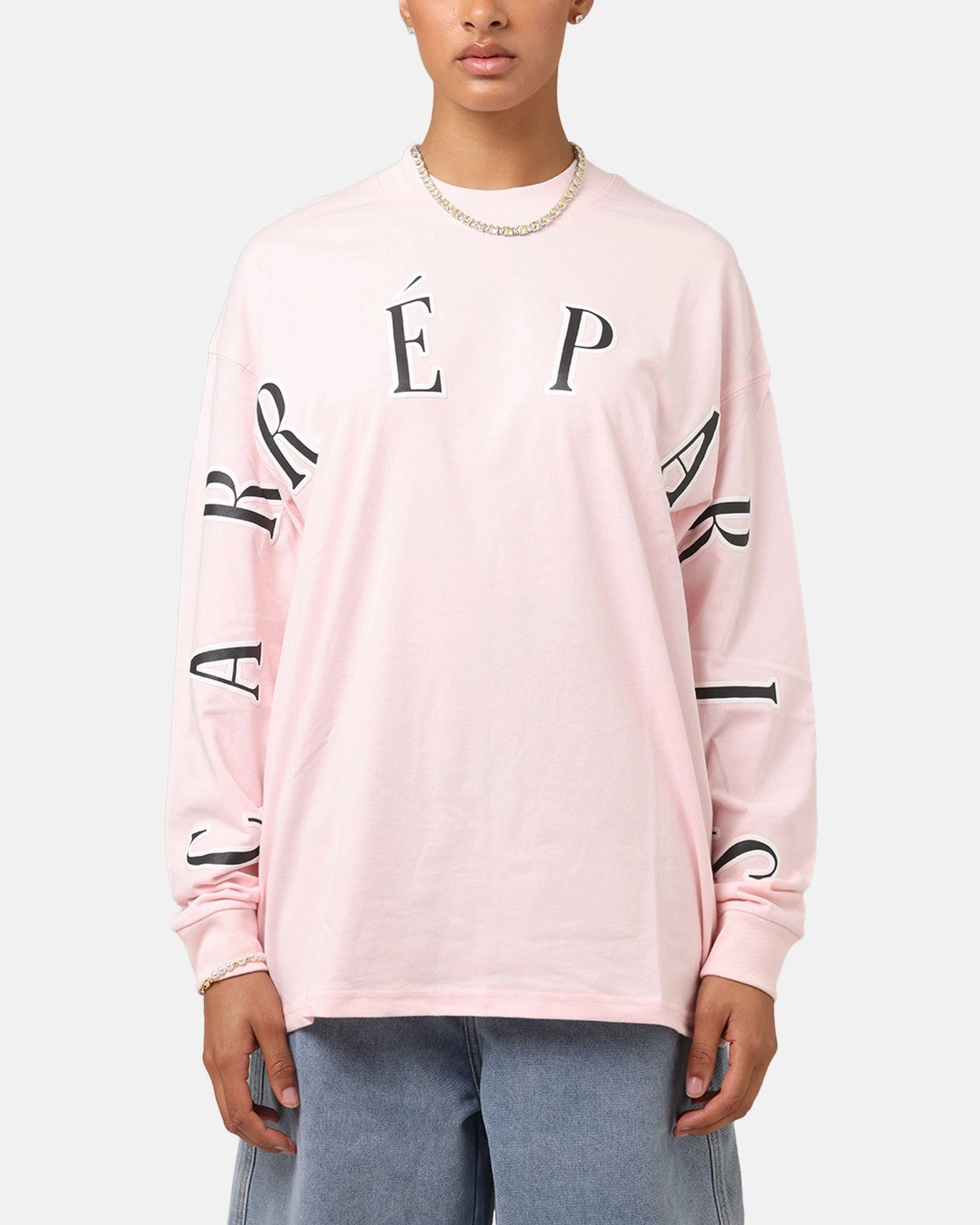 Carre Global Oversized Long Sleeve T-Shirt Pink Fresh Vibes