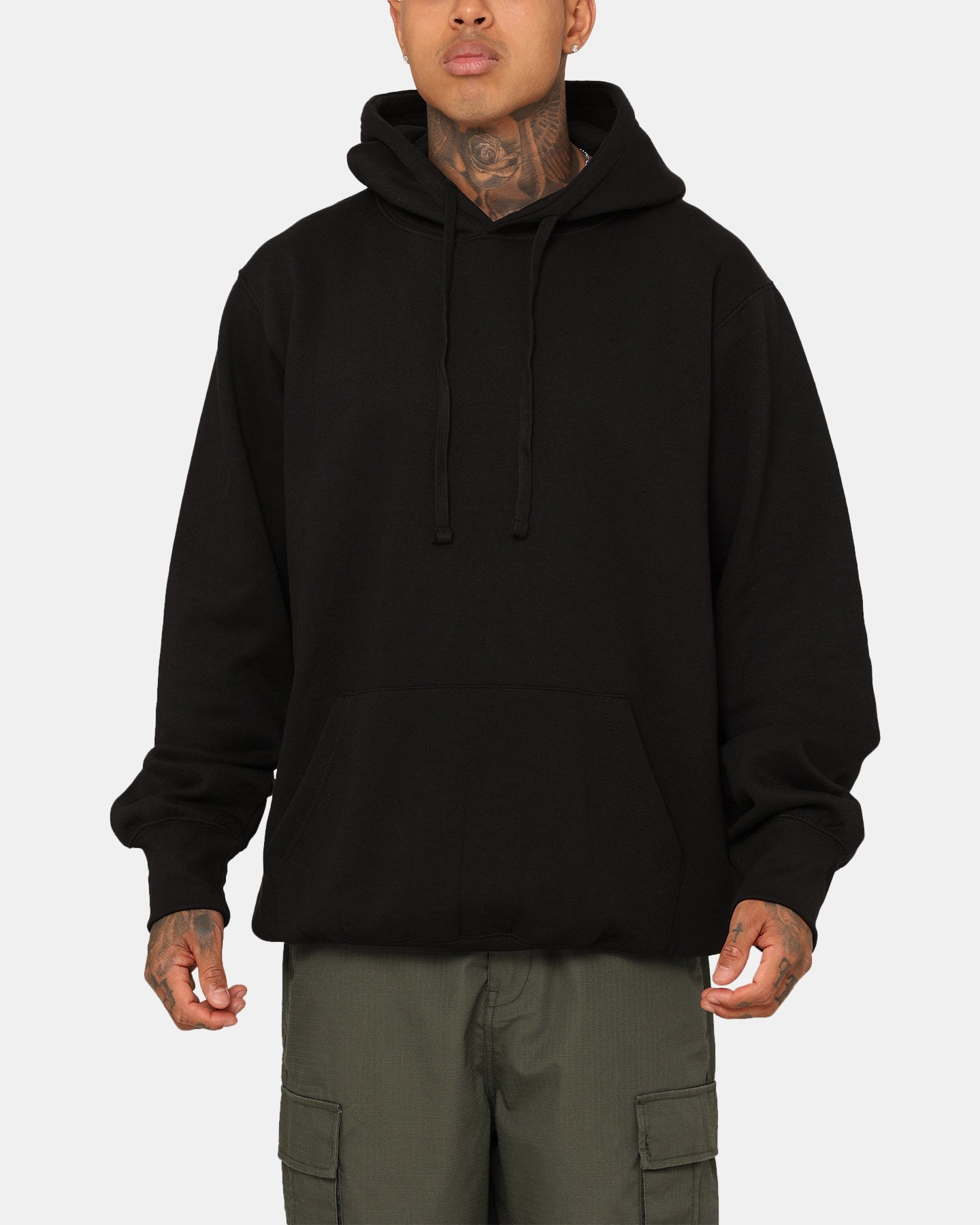 Clean Cut Full Length Front Zipper Crooks & Castles Crooks Blank Hoodie Black