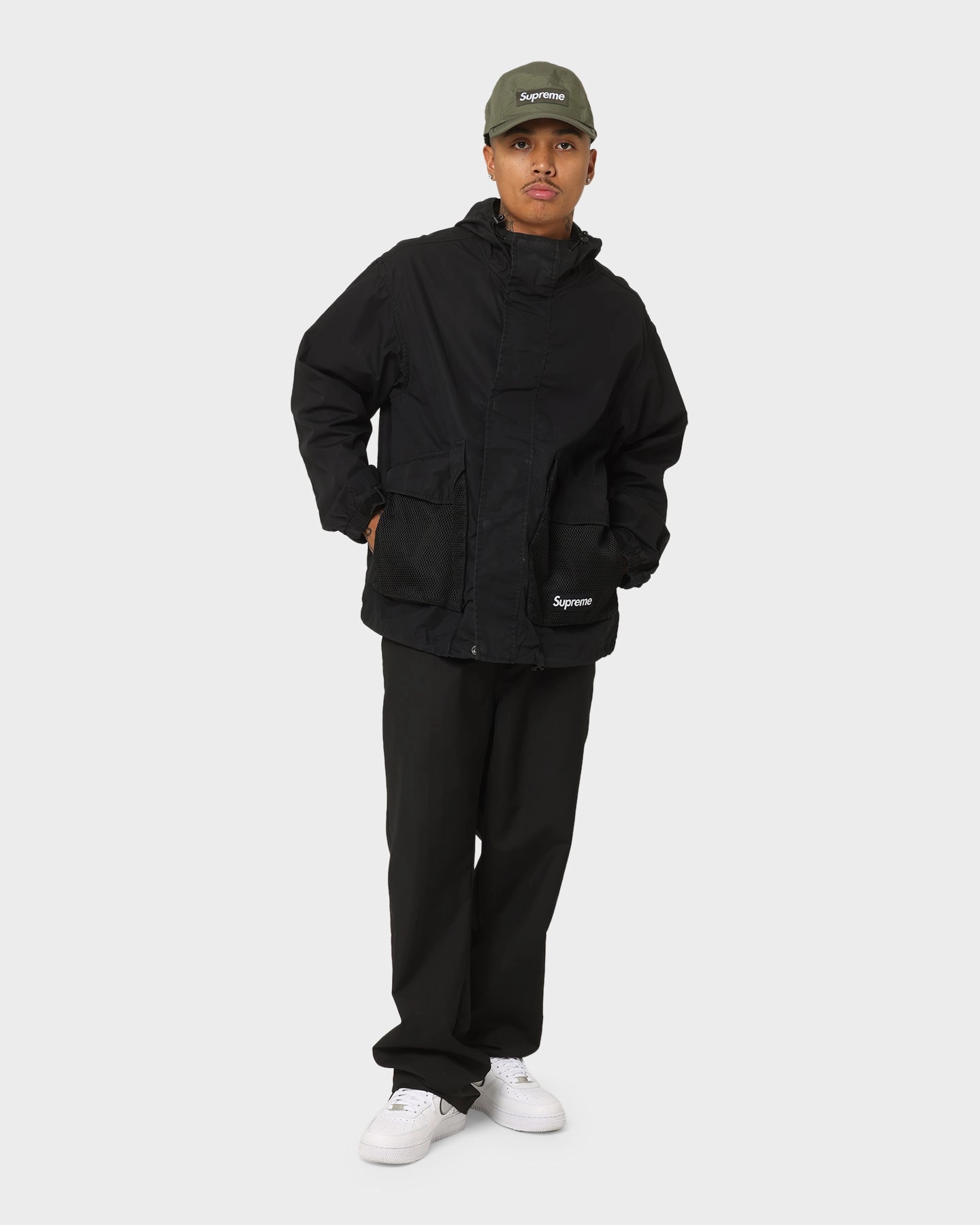 Vintage Style Modern Outerwear Mesh Pocket Cargo Jacket