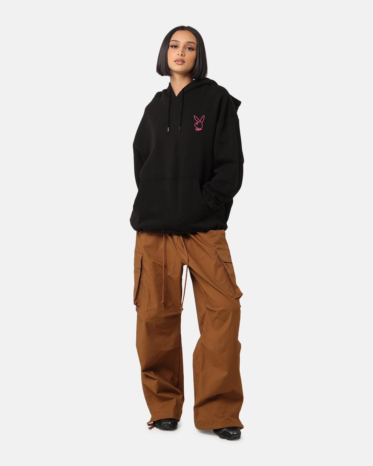 Hiking Gear Playboy Neon Stack Hoodie Black/Pink