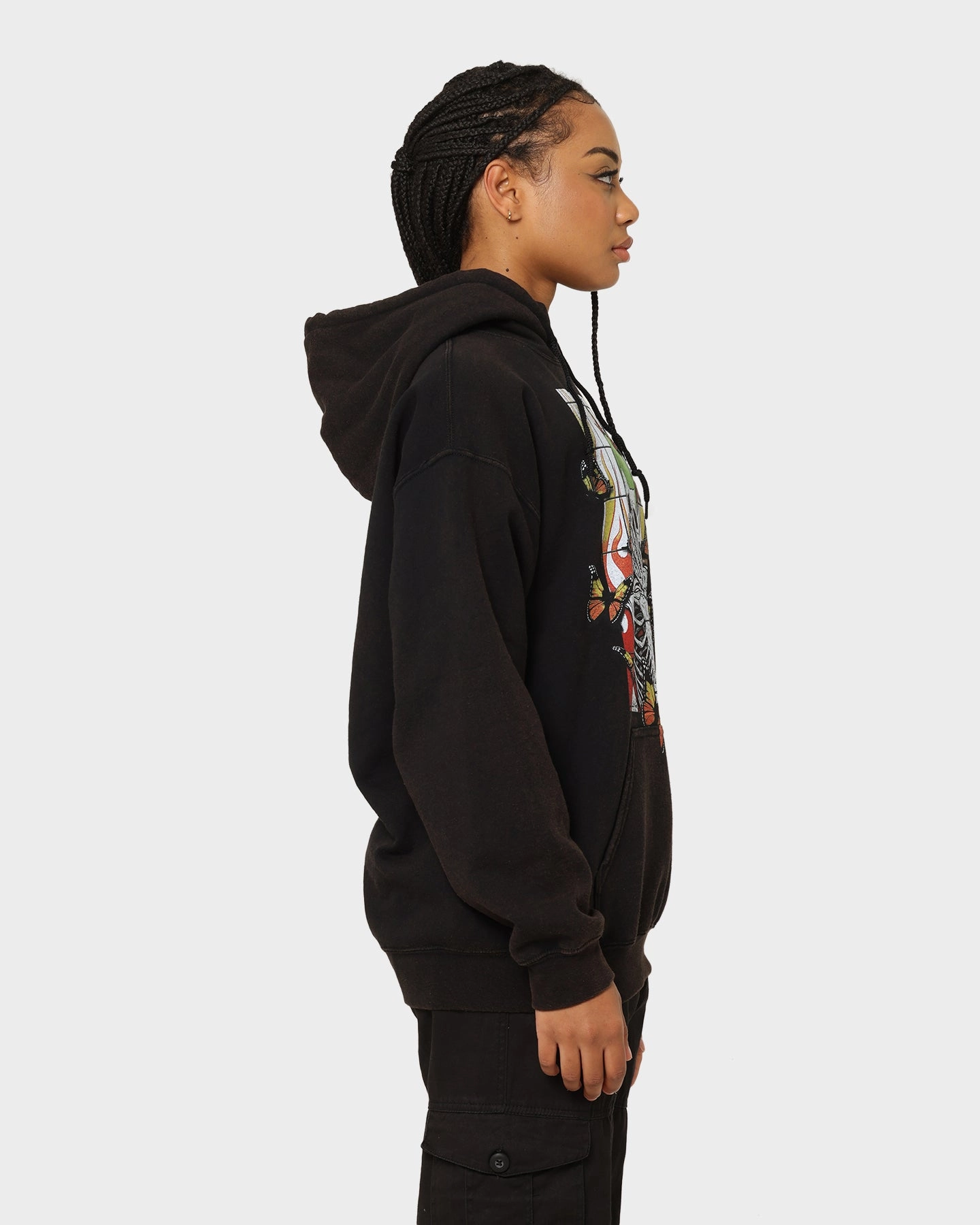 Goat Crew Green Skeleton Hoodie Black Wash Flexible Shoulder Seams Smart Casual