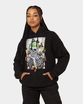 sports practice Goat Crew Green Skeleton Hoodie Black Wash
