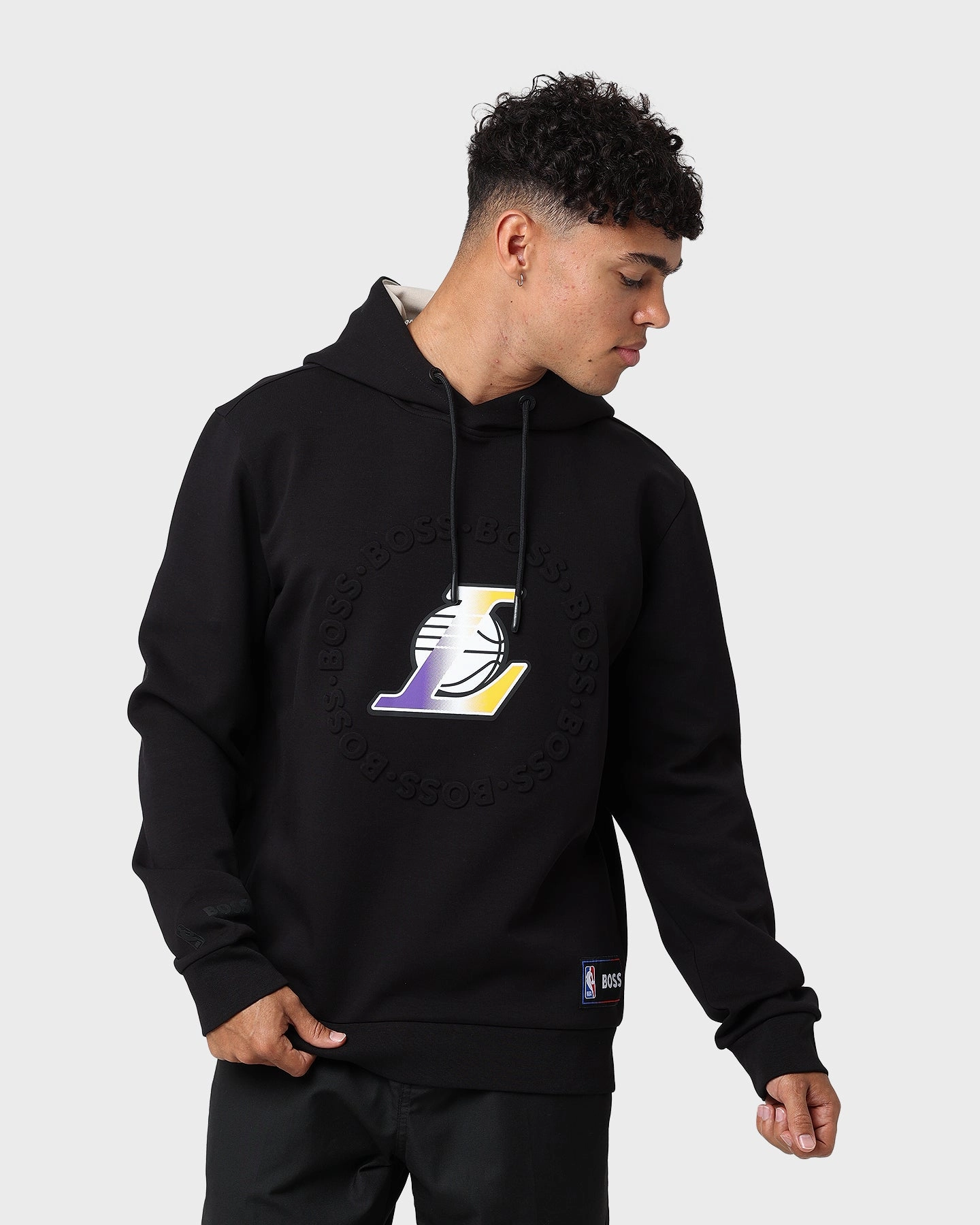 Heavyweight Hugo Boss X NBA Basic Los Angeles Lakers Hoodie Black
