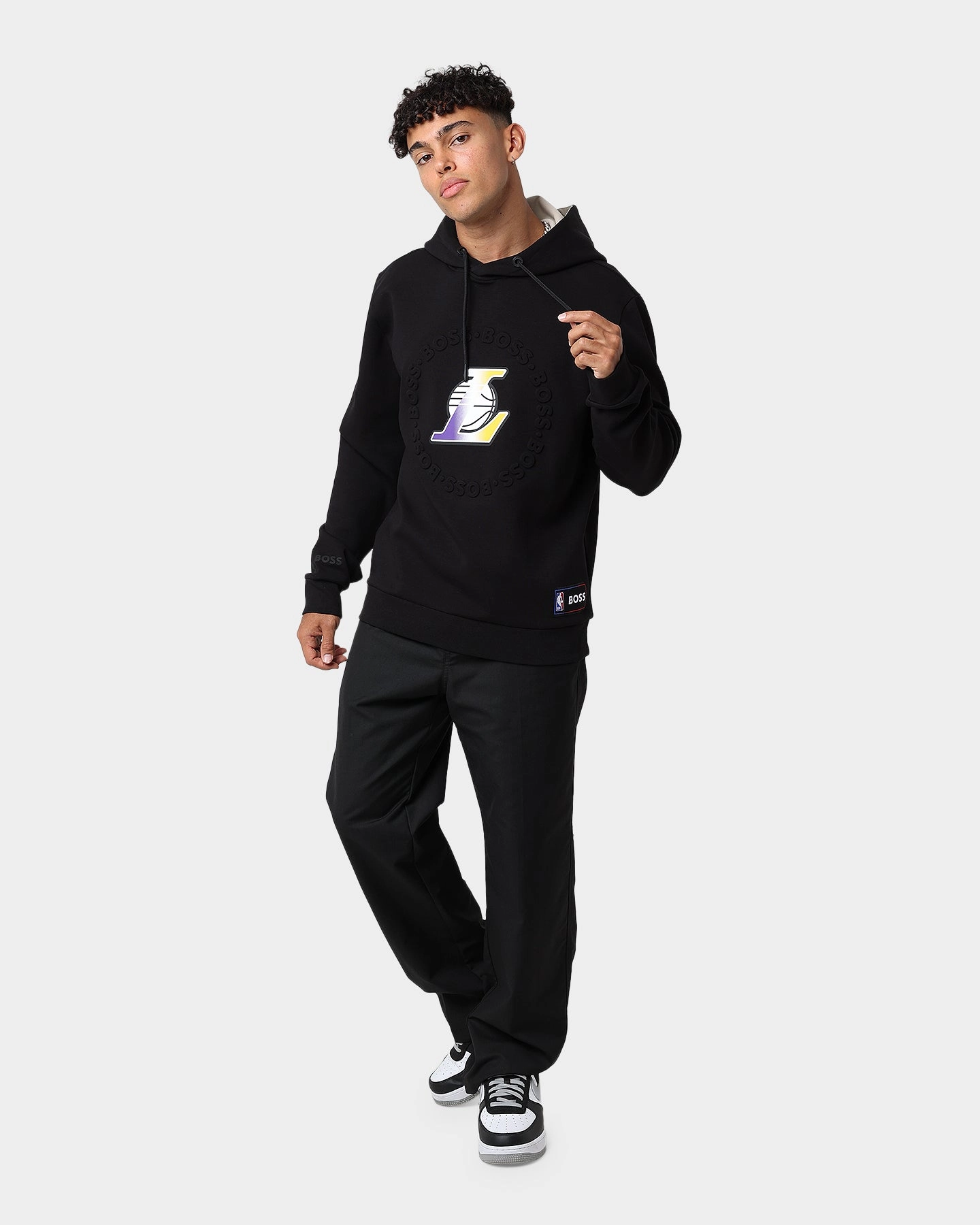 Quick Layering Hugo Boss X NBA Basic Los Angeles Lakers Hoodie Black