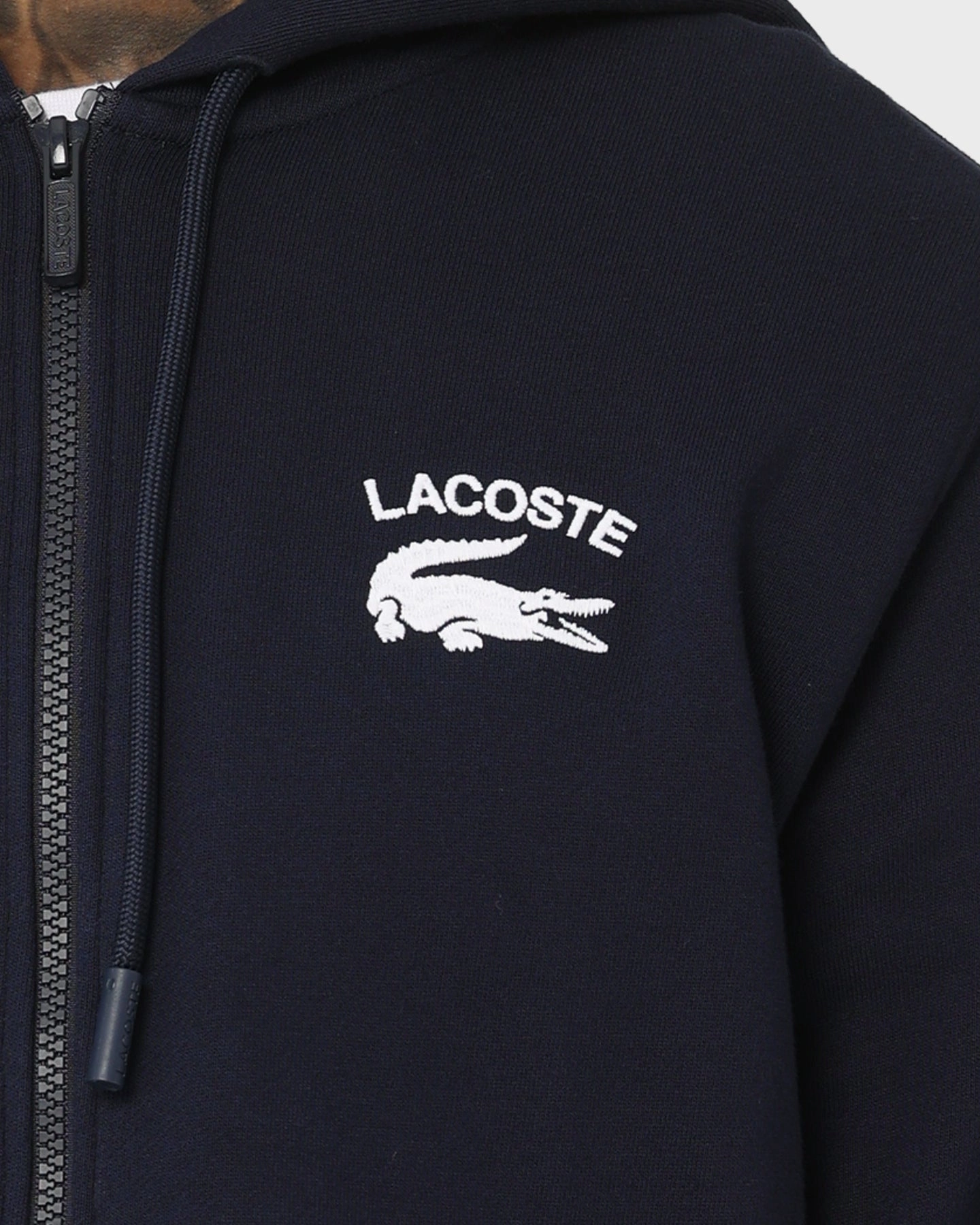 Lacoste Soft Branding Zip-front Sweater Navy Consciousness Casual Warmth
