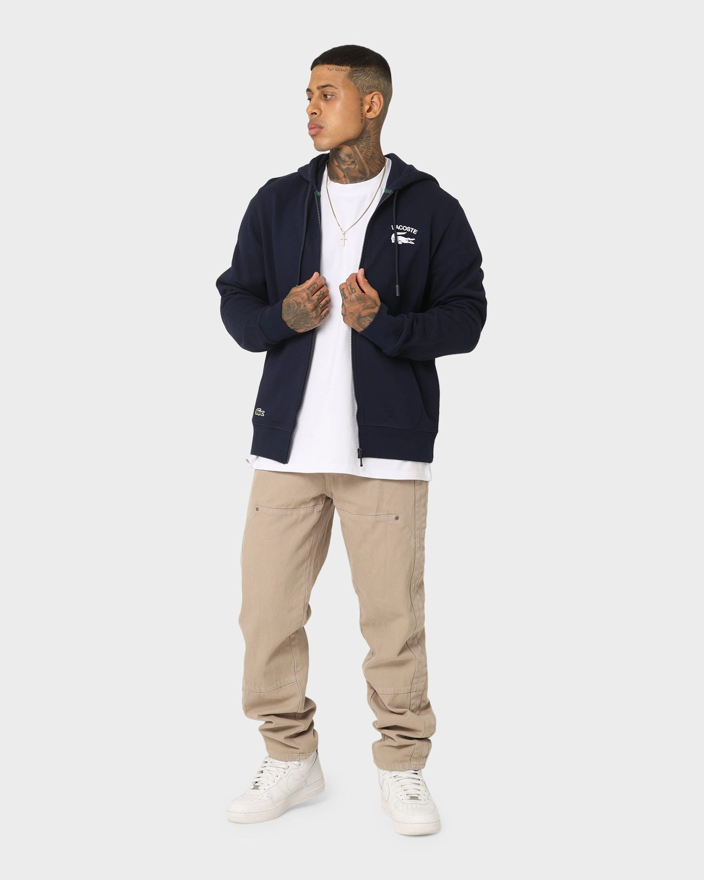 Lacoste Soft Branding Zip-front Sweater Navy hiker