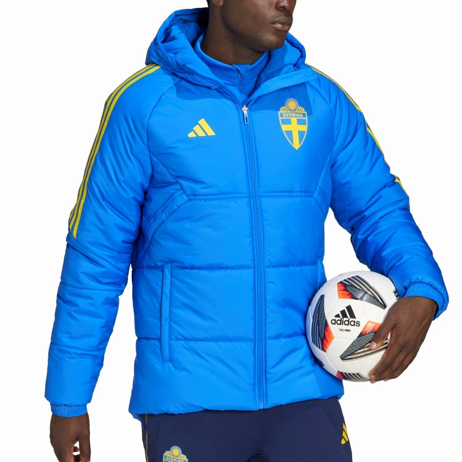 Sweden blue winter training bench jacket 2022/23 - Adidas preference