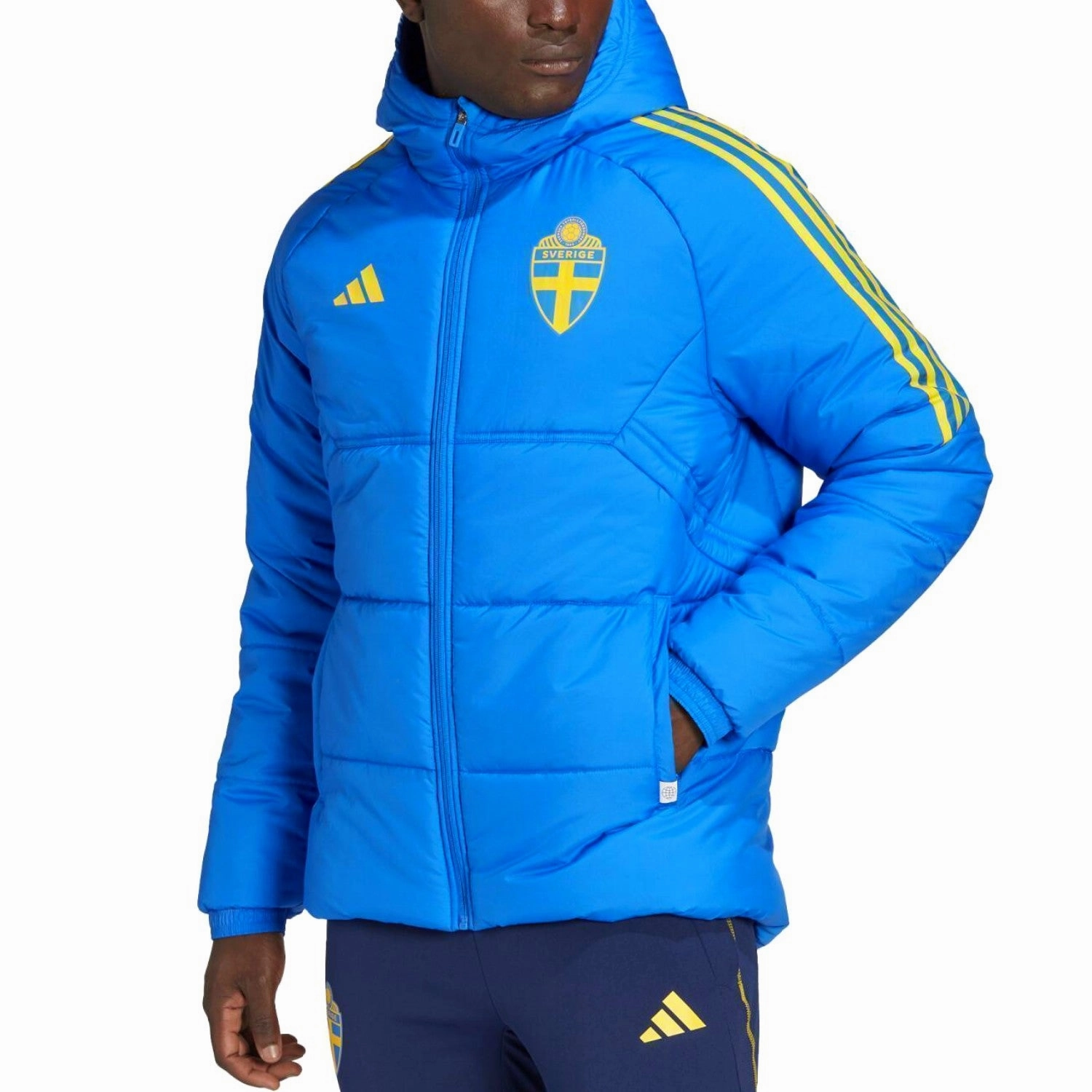 Cycling Apparel solar power Sweden blue winter training bench jacket 2022/23 - Adidas