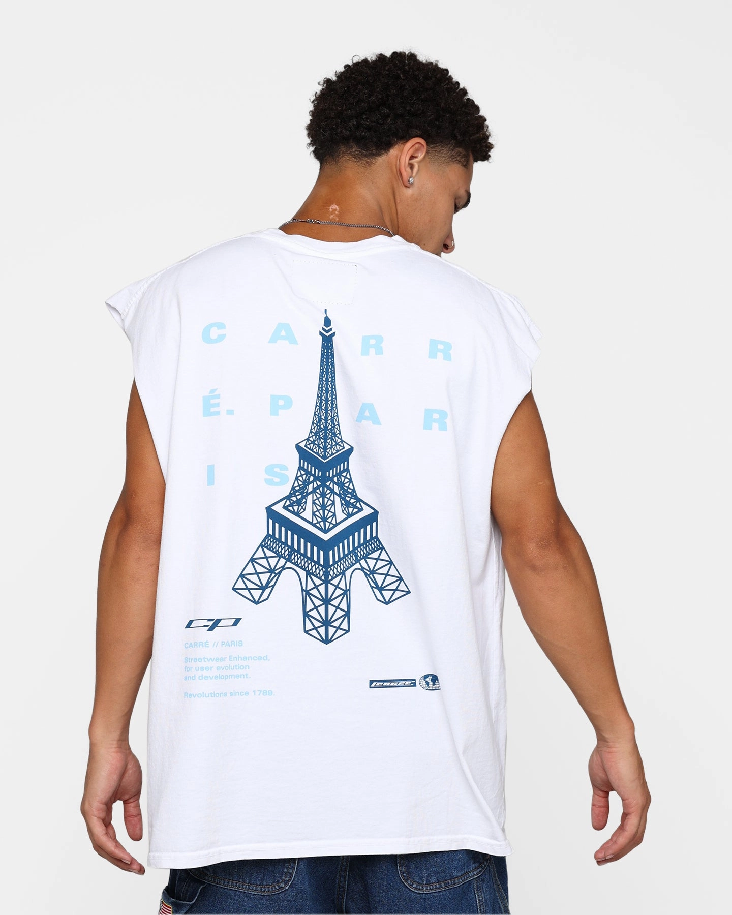 Chic Wearable Carre Enhanced Muscle T-Shirt White