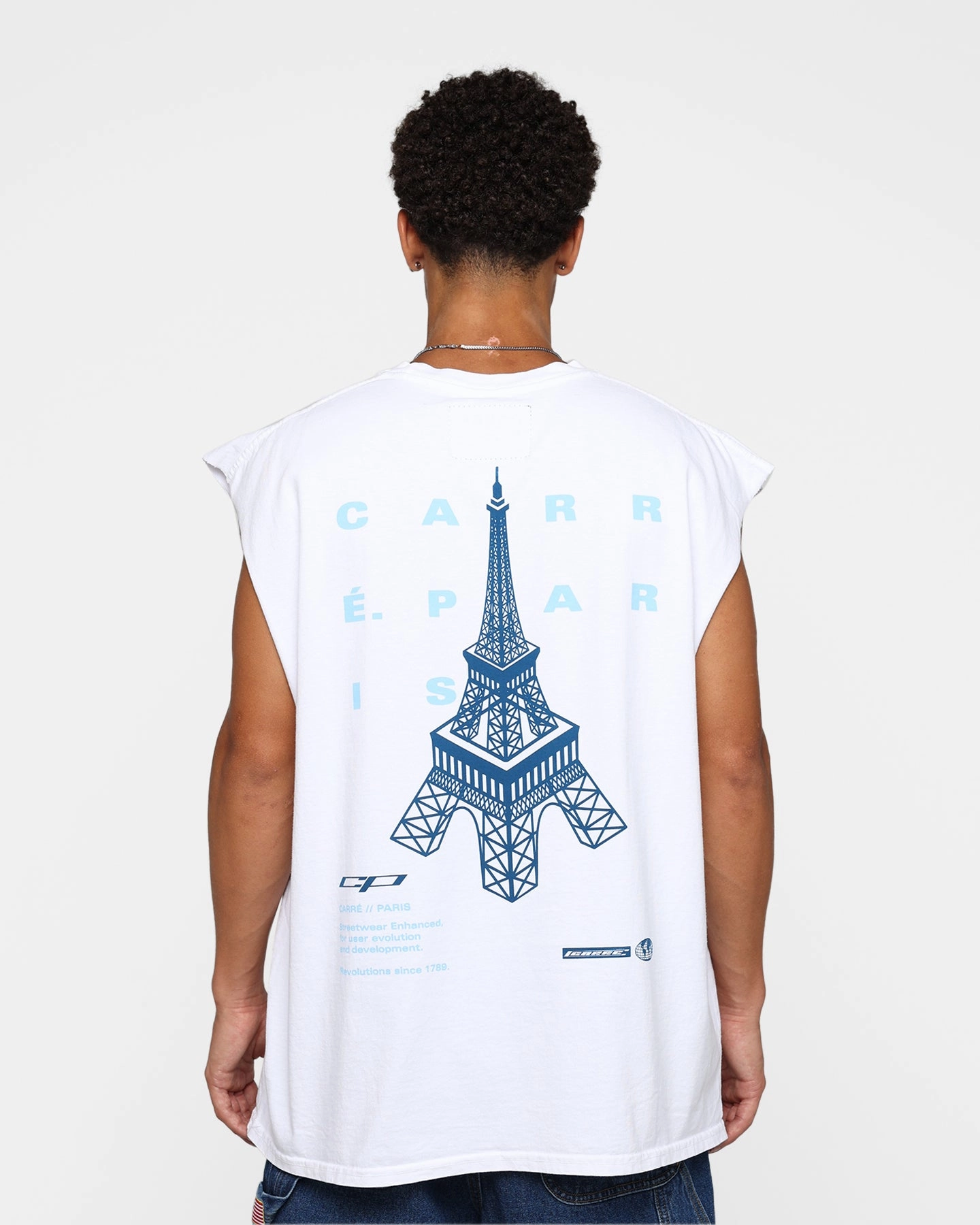 Carre Enhanced Muscle T-Shirt White Quick-Dry Fabric