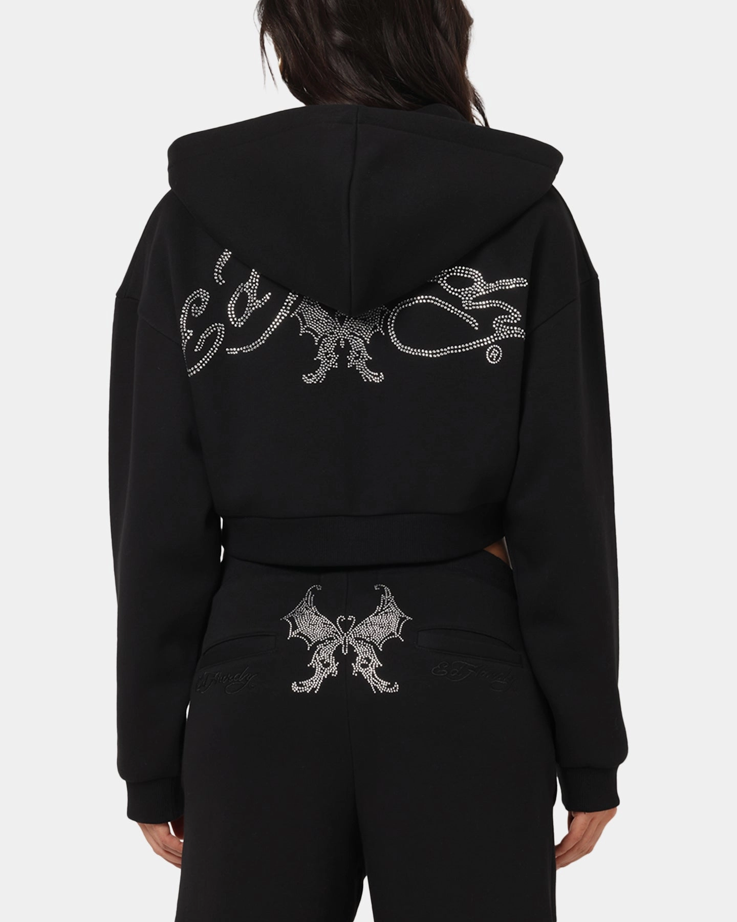Ed Hardy Women's Butterfly Effect Hoodie Black Street Smart
